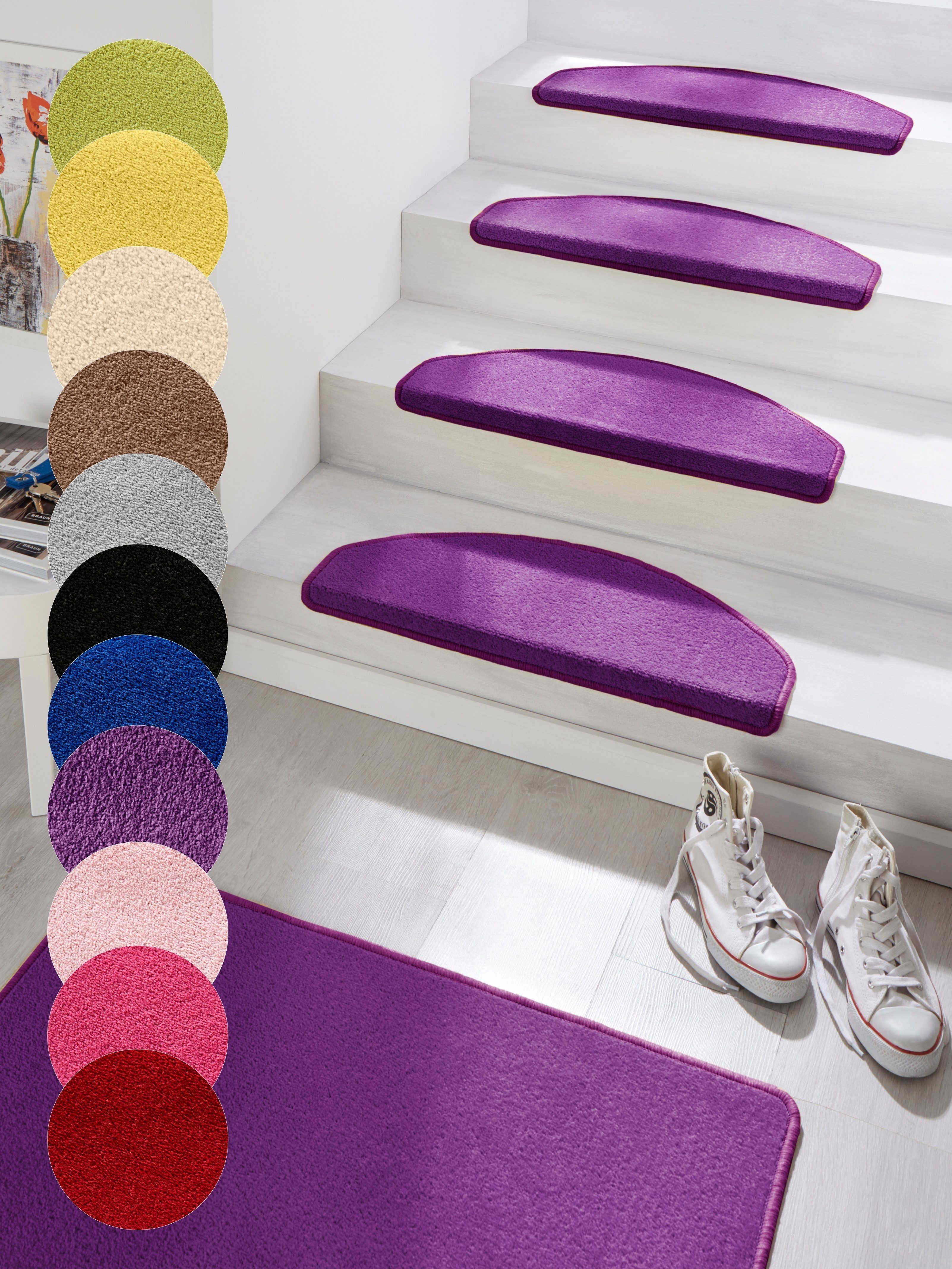 HANSE Home Stufenmatte Fancy, halbrund, Höhe: 7 mm, 15 Stück, Treppenmatten günstig online kaufen