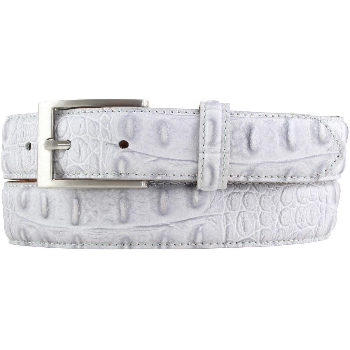 Ledergürtel Gürtel mit Krokoprägung 3 cm - Leder-Gürtel für Damen Herren 30mm Krok