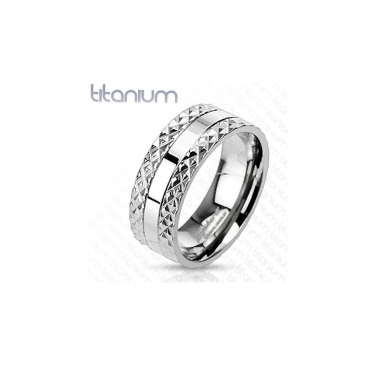 Fingerring Pyramiden Ring / Partnerring / Herrenring aus Titan