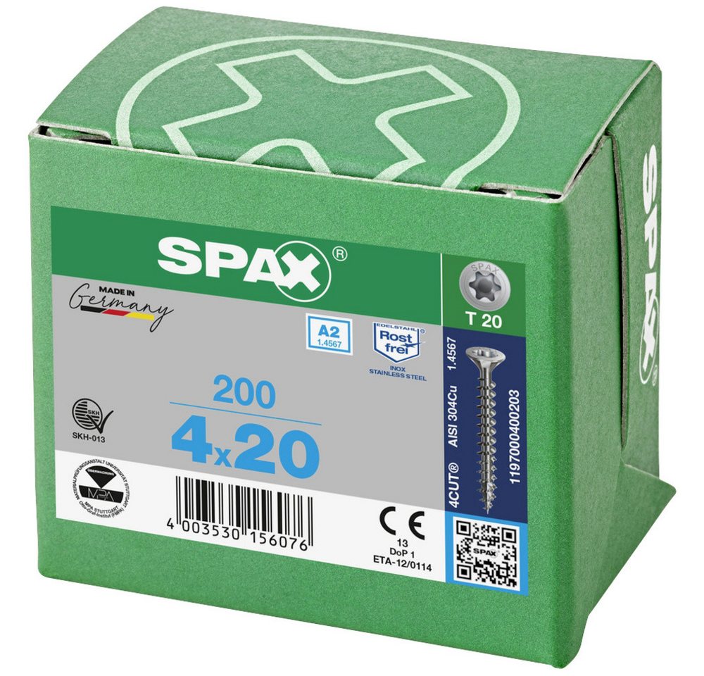 Thumbnail - SPAX Schraube SPAX 1197000350253 Holzschraube 3.5 mm 25 mm T-STAR plus Edelstahl