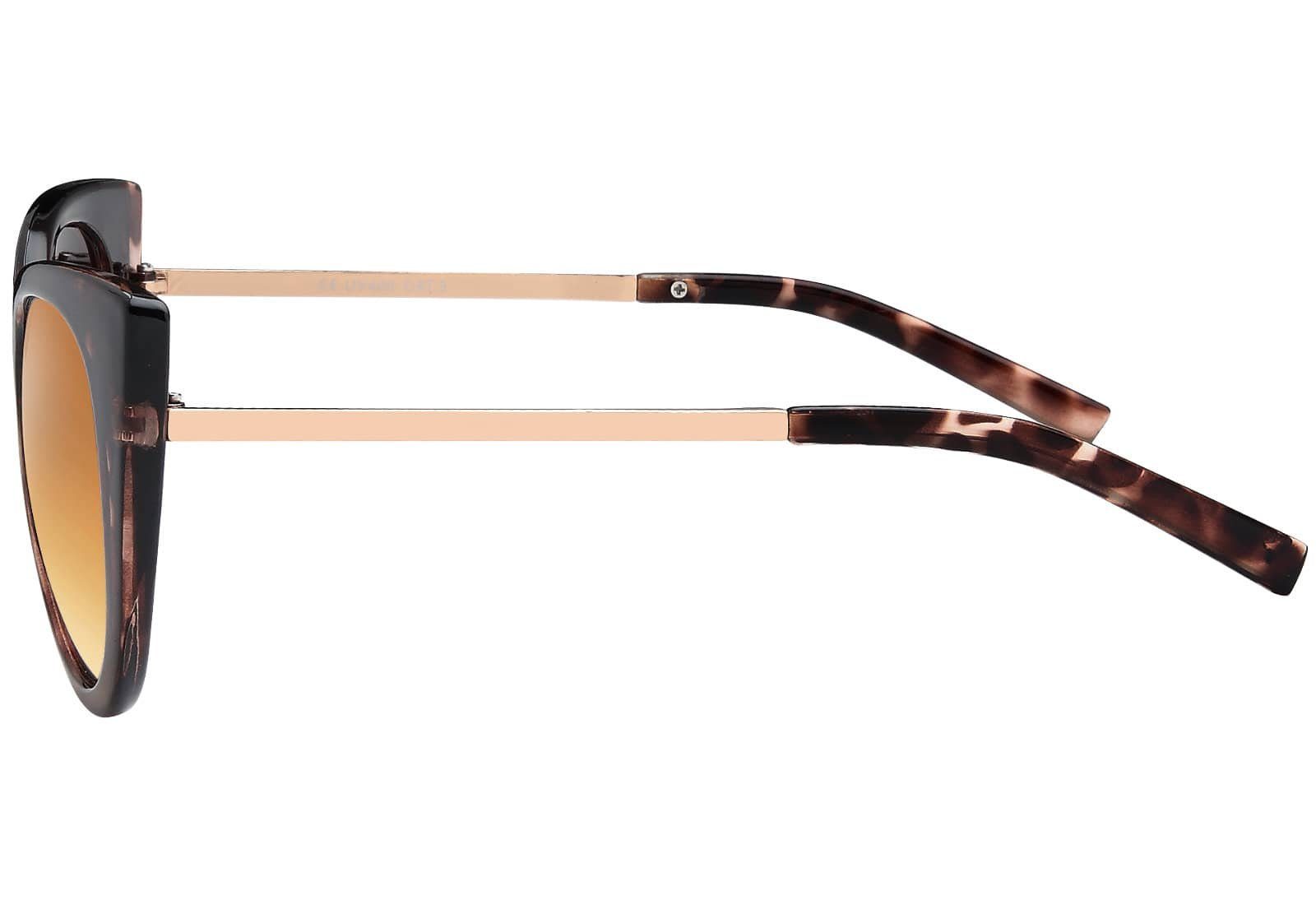 Damen Leopard Braun Retrosonnenbrille (1-St) BEZLIT Sonnenbrille Eyewear Optik Cat-Eye Leo Design mit