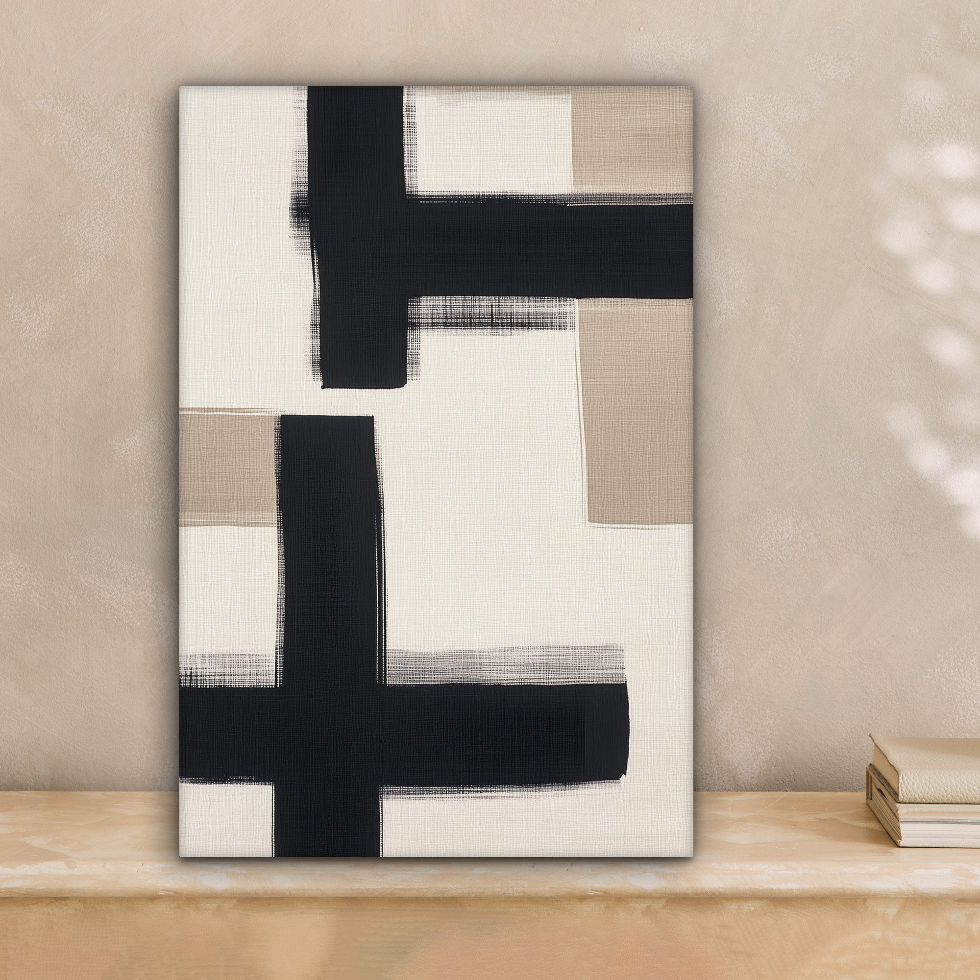 OneMillionCanvasses® Leinwandbild Schwarz - Abstrakt - Japanisch, Fotodruck günstig online kaufen