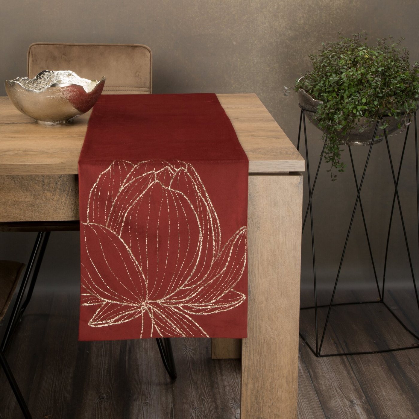 Eurofirany Tischdecke BLINK (Packung 1-tlg), Tischläufer, Samt, Velvet, 35x140 cm, 35x180 cm, 35x220 cm