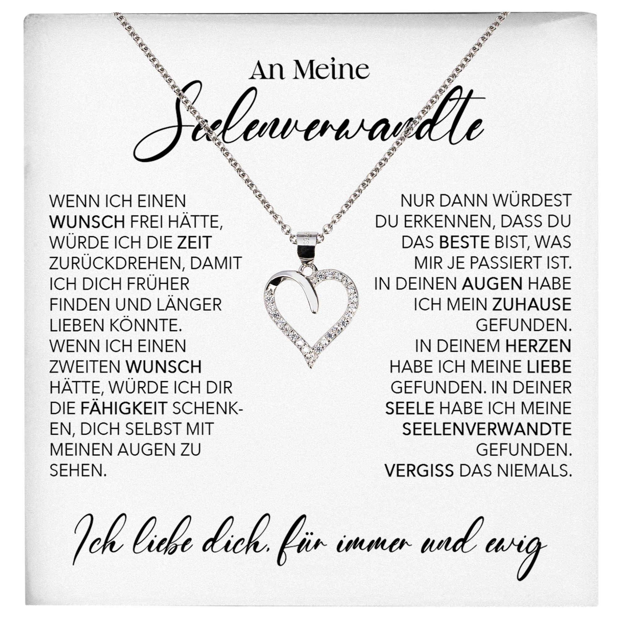 Schmuckset Seelenverwandte Frauen Herz Halskette Ich Liebe Dich Geschenk Damen