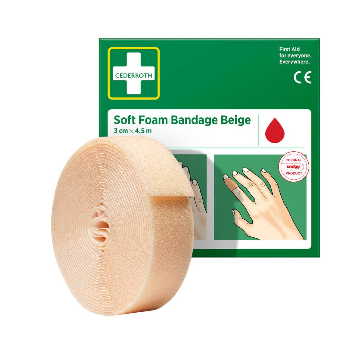 Cederroth Bandage Cederroth Soft Foam Bandage (Wundverband für kleine Wunden, 1-tlg., Latexfrei und somit geeignet für Allergiker), Weicher, atmungsaktiver Schaumstoff, flexibel und komfortabel
