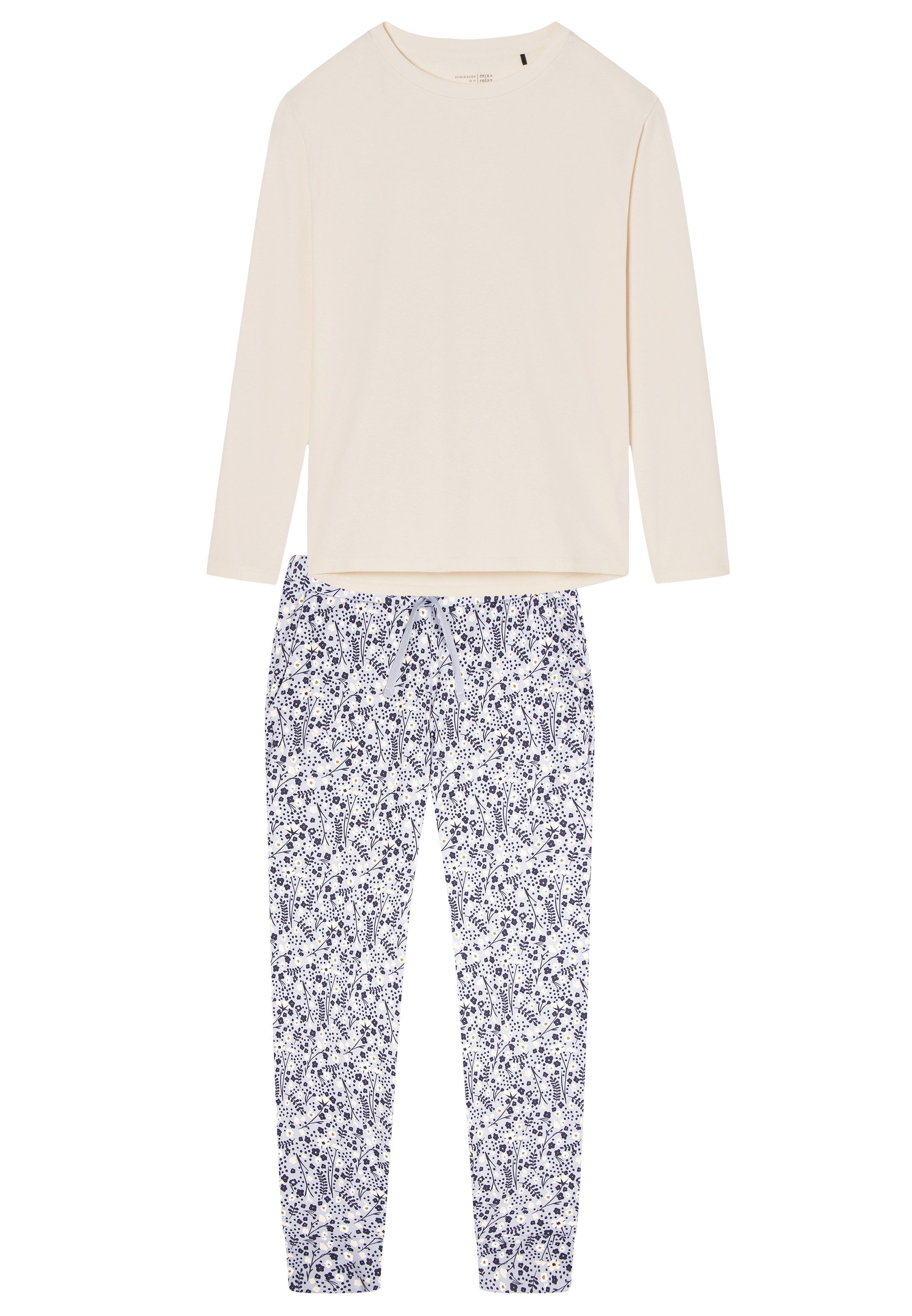 Schiesser Pyjama Mix & Relax (Set, 2 tlg) Schlafanzug - Baumwolle - Atmungsaktiv
