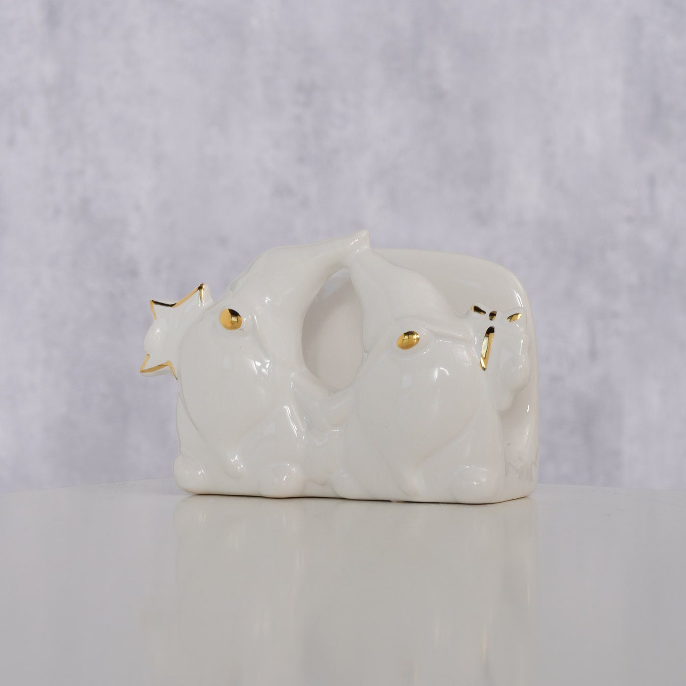 BOLTZE GRUPPE GmbH Serviettenhalter Serviettenhalter aus Keramik mit Wichtelmännchen MADDY, Stein, mit Wichtelmännchen