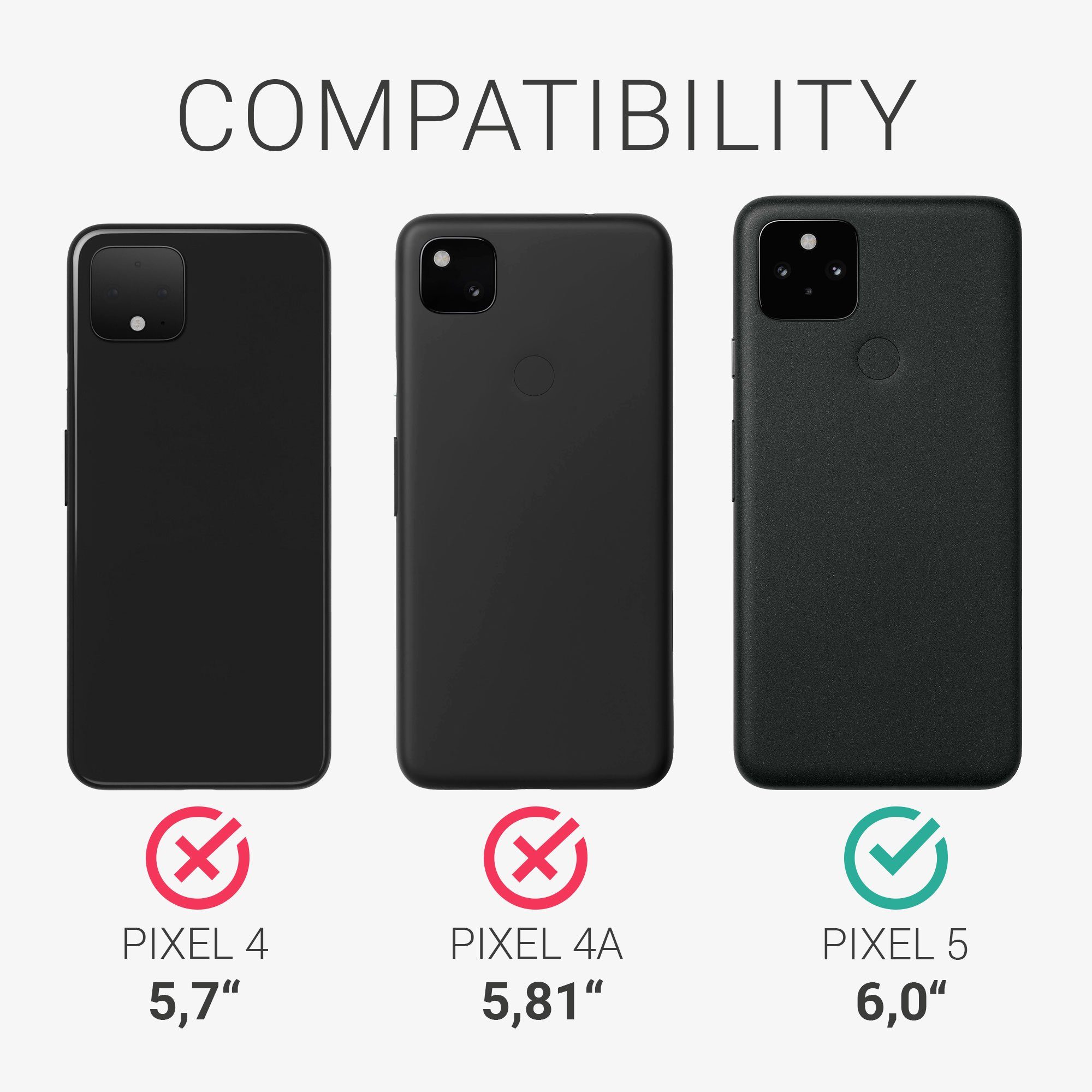 kwmobile Handyhülle Hülle für Google Pixel 5, Hülle Silikon - Soft Handyhülle - Handy Case Cover – Bild 5 von 5