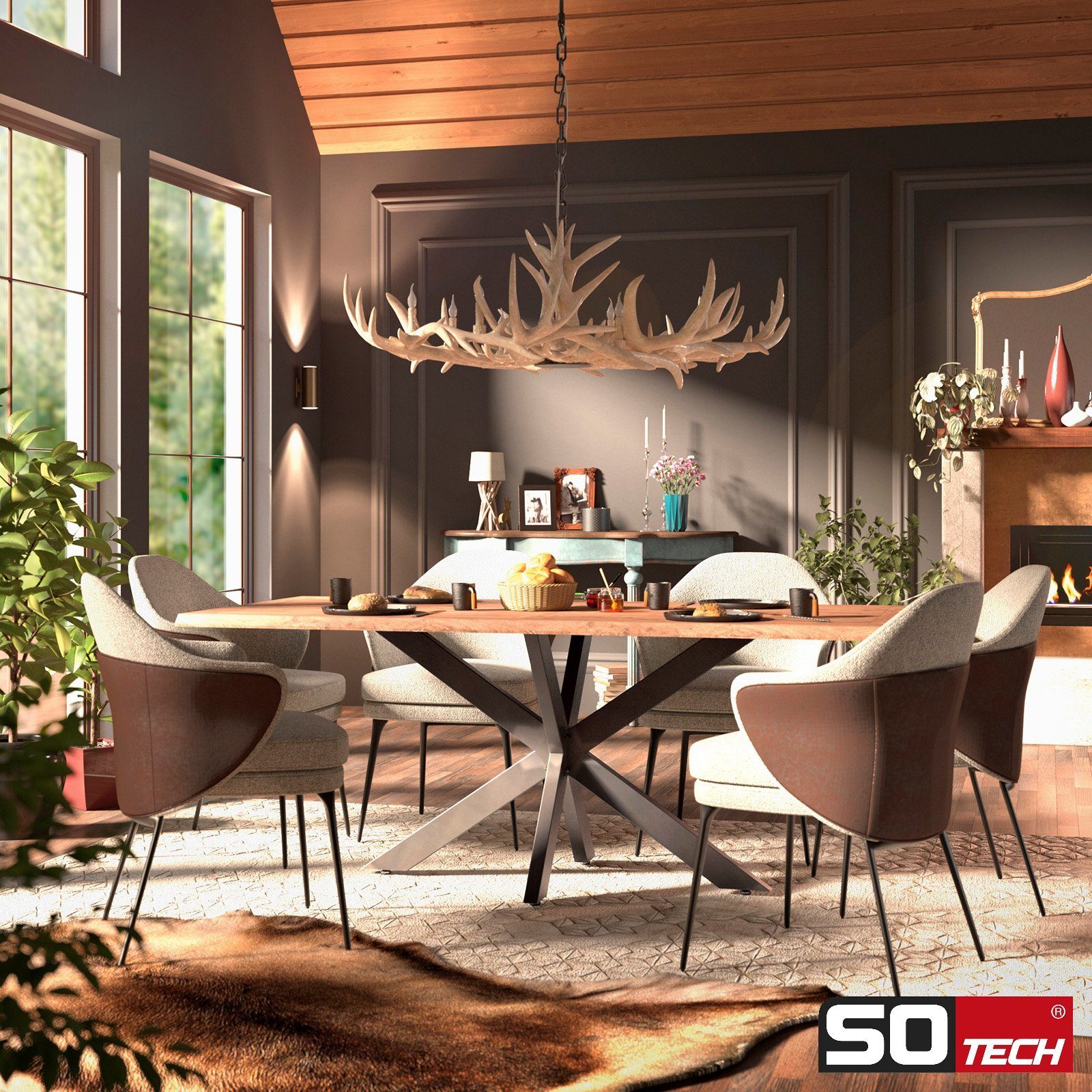 SO-TECH® Tischgestell SPIDER Schwerlast Tischbeine Tischfüße, günstig online kaufen