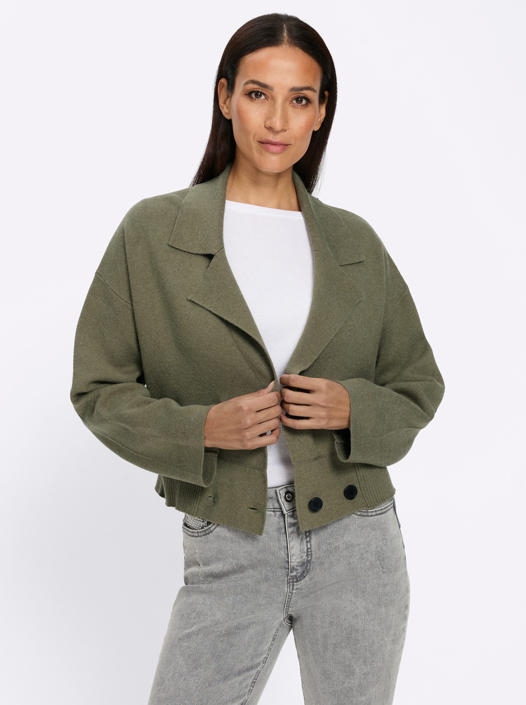 heine Strickjacke Strickjacke Langarm Feinstrick