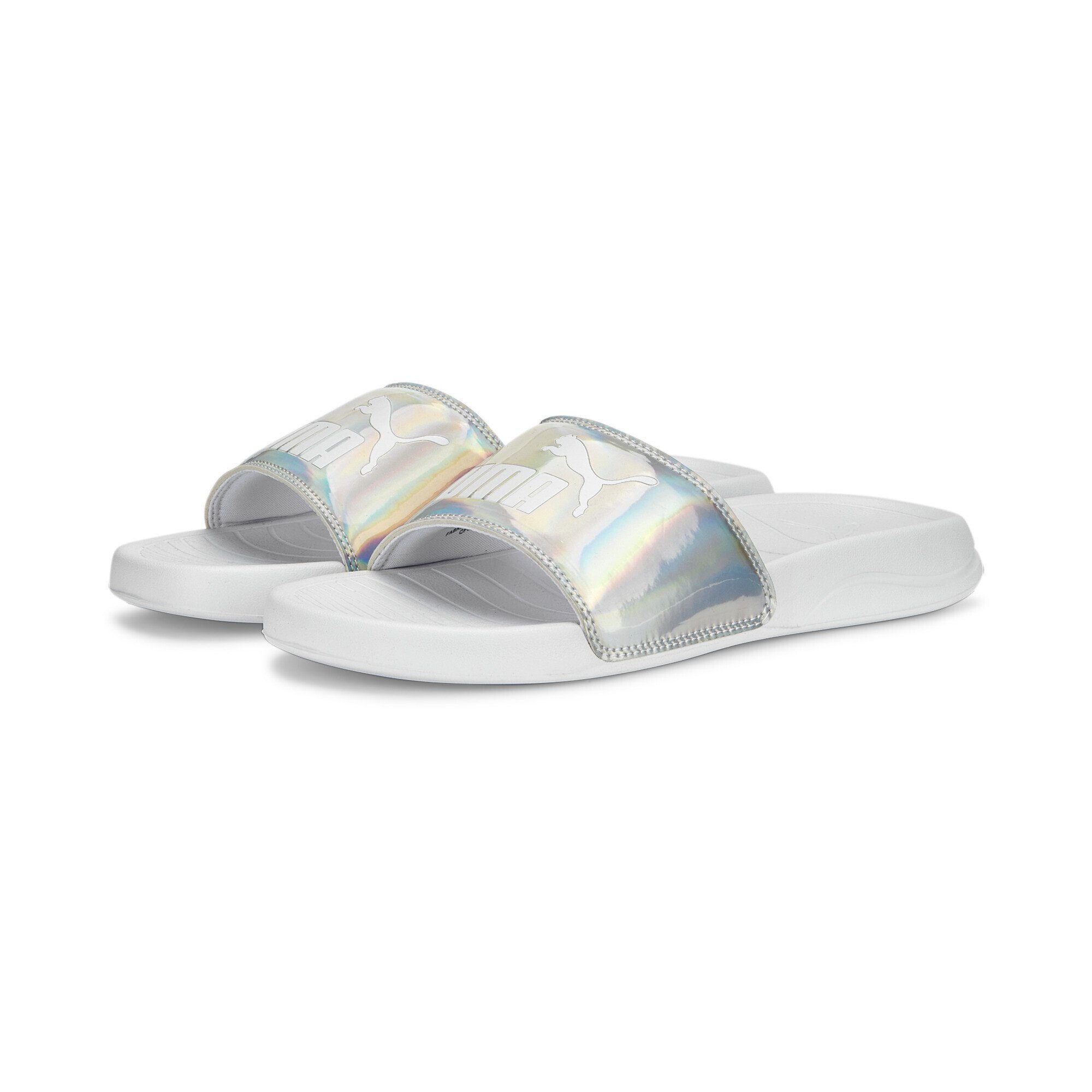 PUMA Popcat 20 Iridescent Slides Damen Sandale Iridescent White Metallic