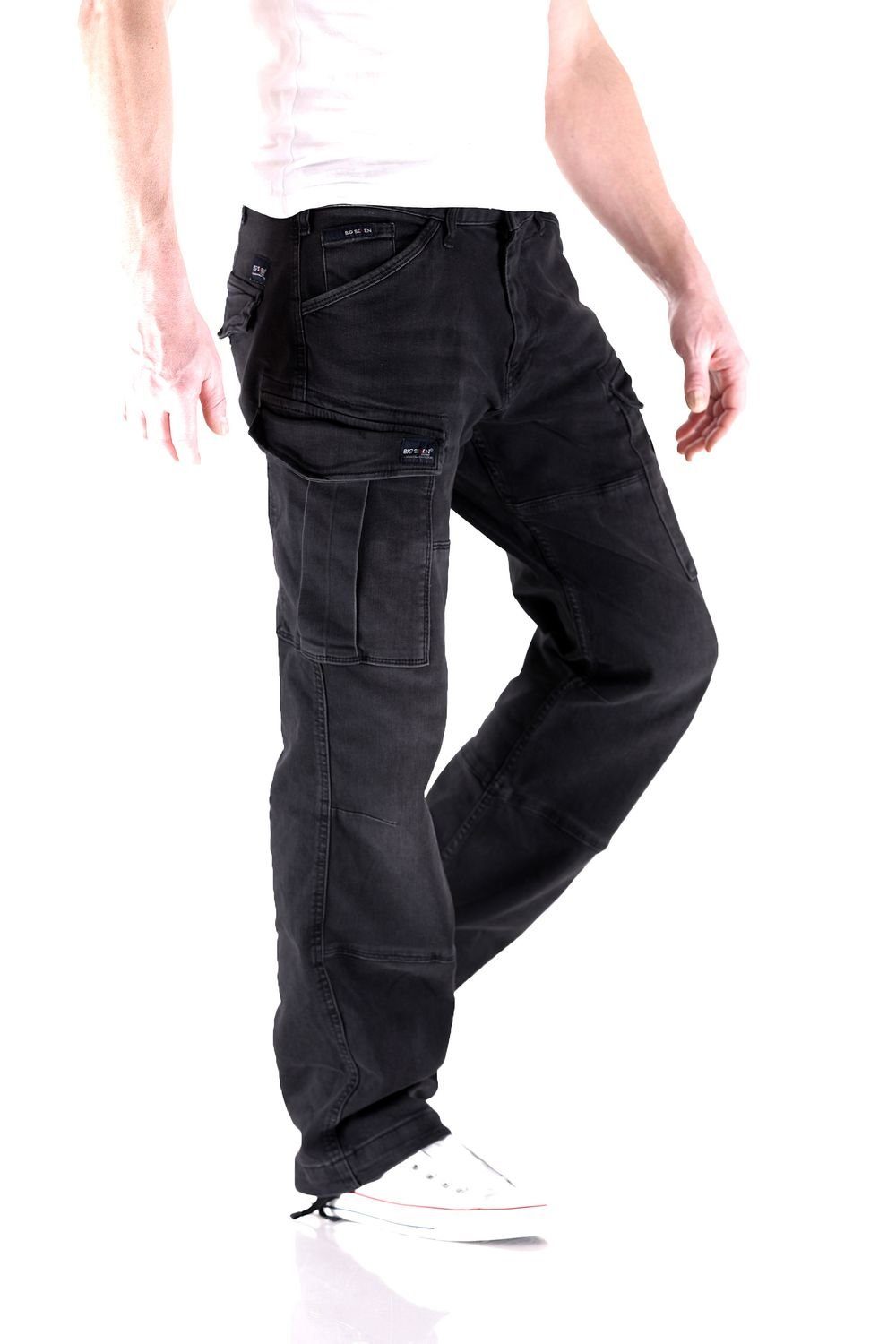 Big Seven Cargojeans Big Seven Brian Antic Black Cargo Herren Jeans Hose günstig online kaufen