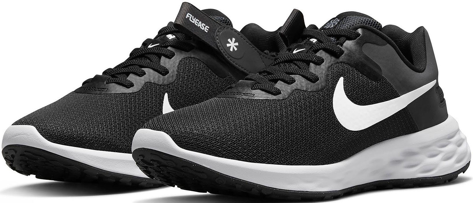 Nike REVOLUTION 6 FLYEASE NEXT NATURE E Laufschuh BLACK-WHITE