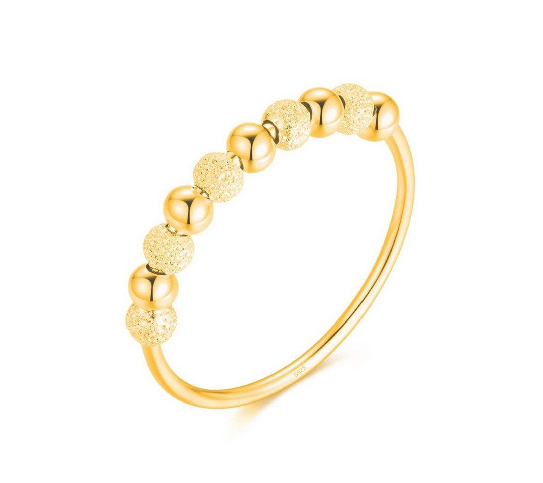 Lisandra Scott Silberring Anti-Stress Ring aus 925 Sterlingsilber mit drehbaren Glitzer-Kugeln