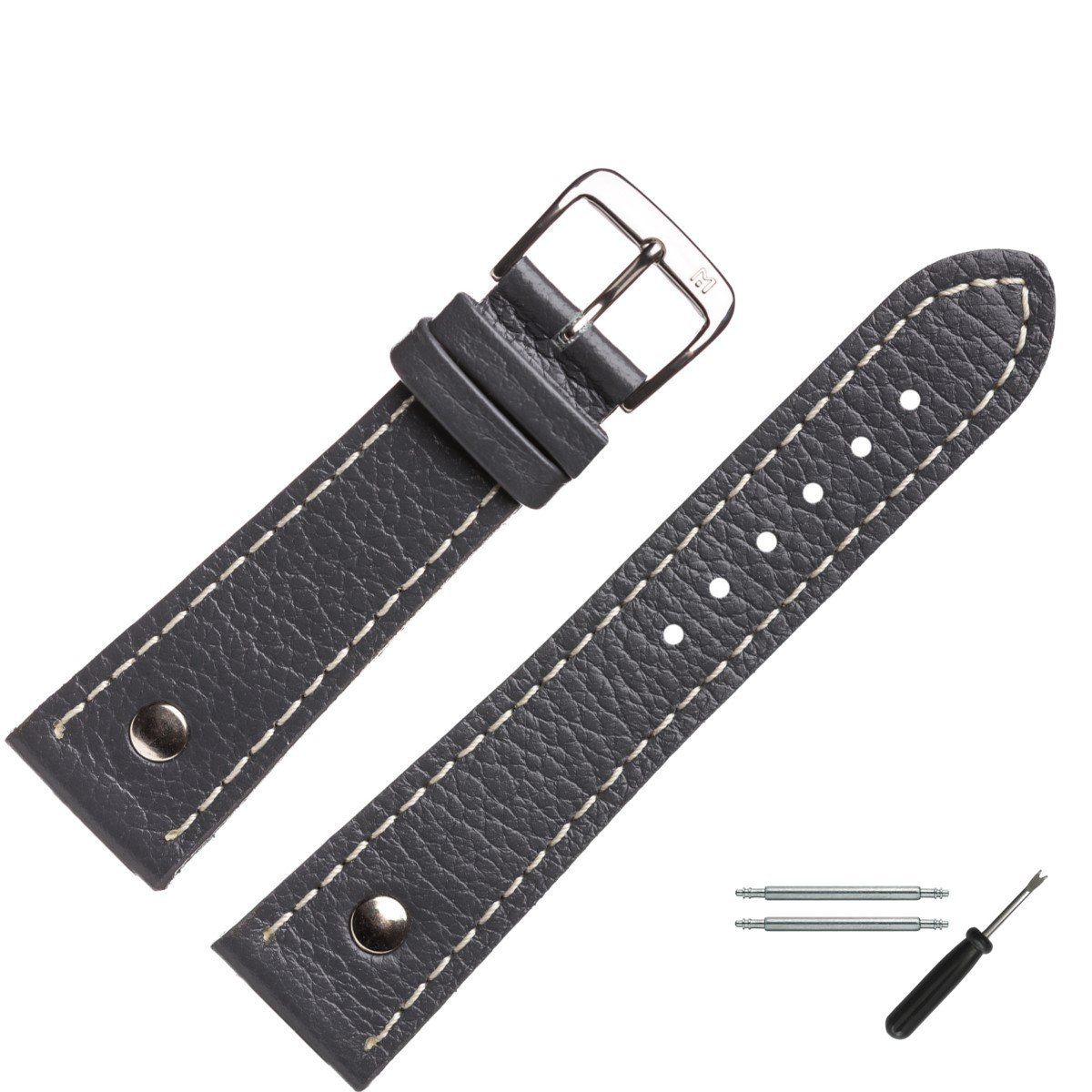 MARBURGER Uhrenarmband 22mm Leder Rind Narbung günstig online kaufen
