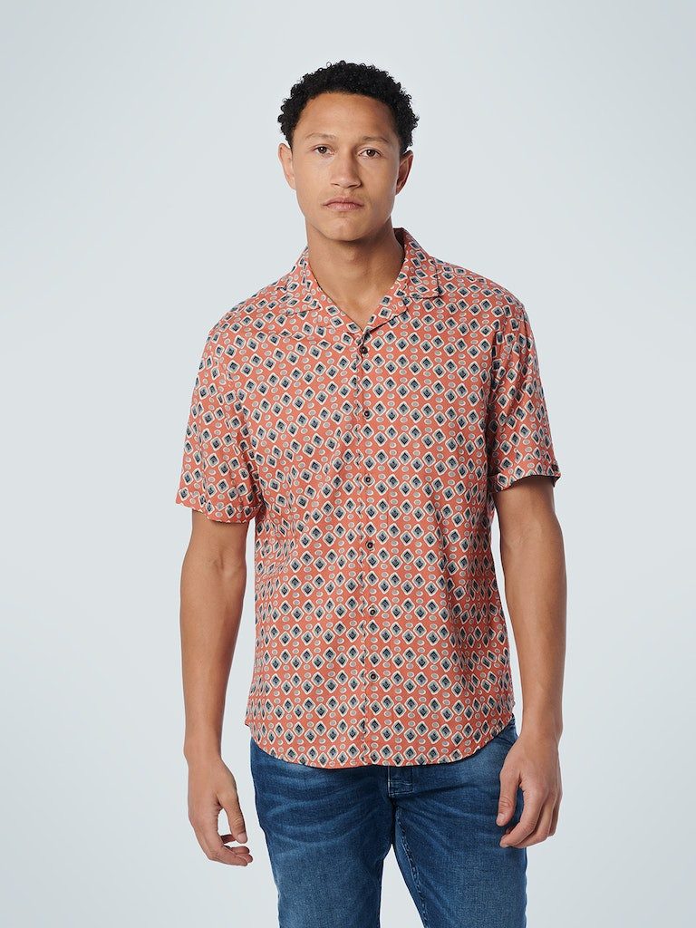 NO EXCESS Kurzarmhemd Shirt Short Sleeve Resort Collar Allover Printed Responsible Choice Co