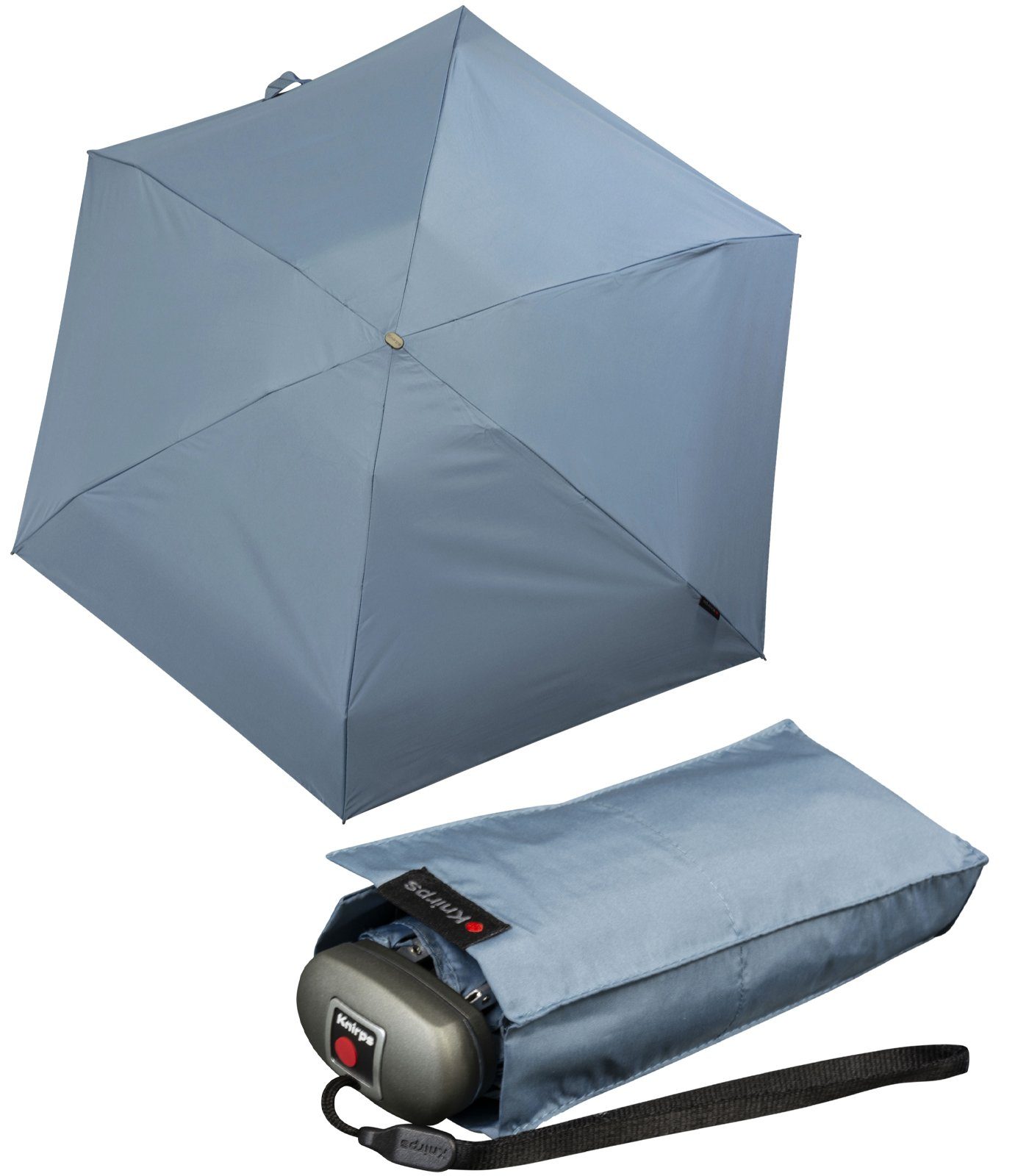 winziger Knirps® die und blau blue Taschenregenschirm für Handtasche Damen-Taschenschirm, leicht flach, - Travel