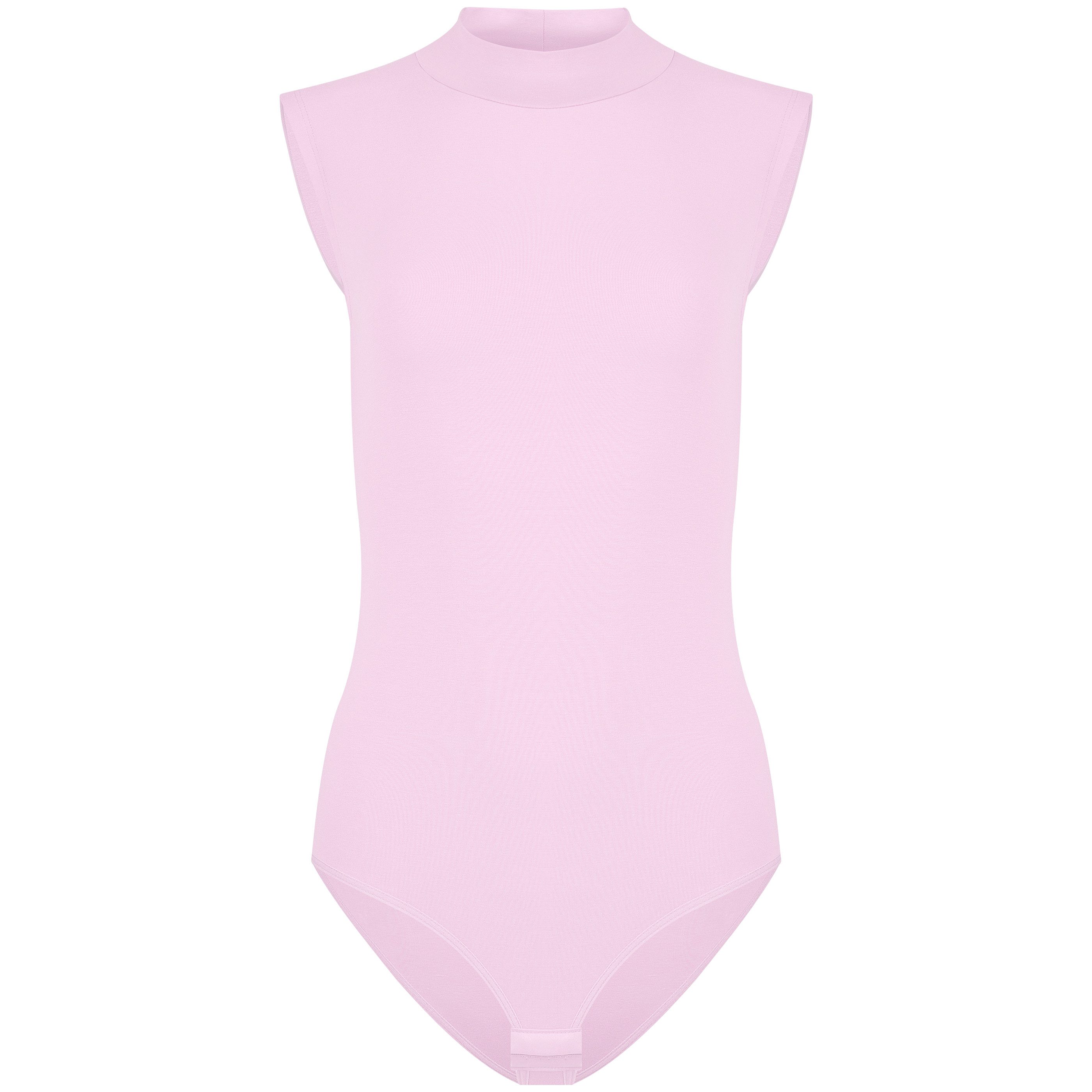 Evoni Body Damen Bodysuit ärmellos Baumwolle Halbkragen