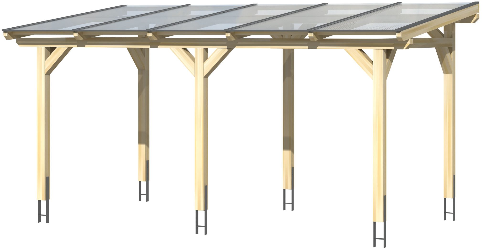 Skanholz Terrassendach Siena, BxT: 541x400 cm, Bedachung Doppelstegplatten, Leimholz