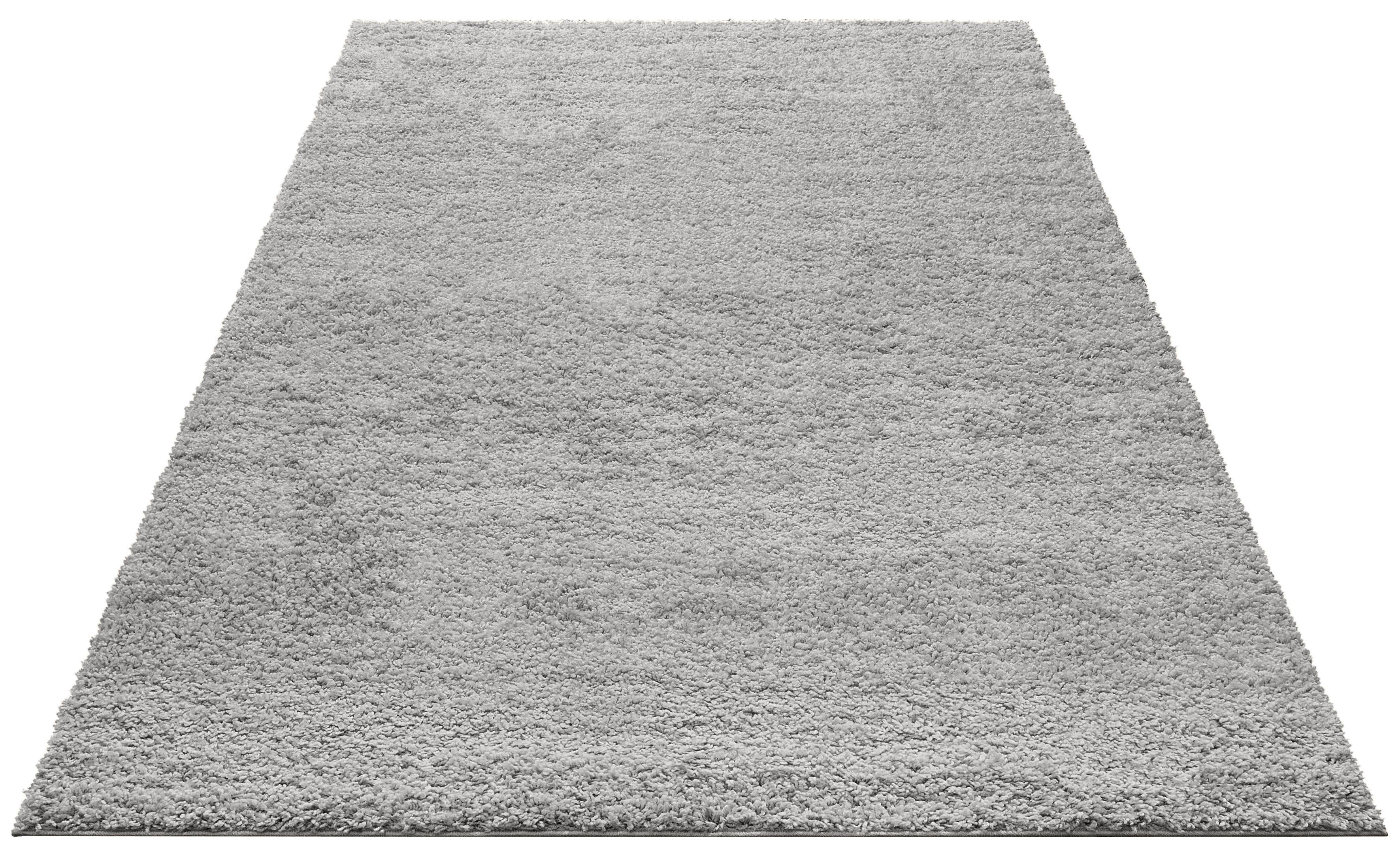 Hochflor-Teppich Bodrum, my home, rechteckig, Höhe: 30 mm, weicher Flor, einfarbig grau