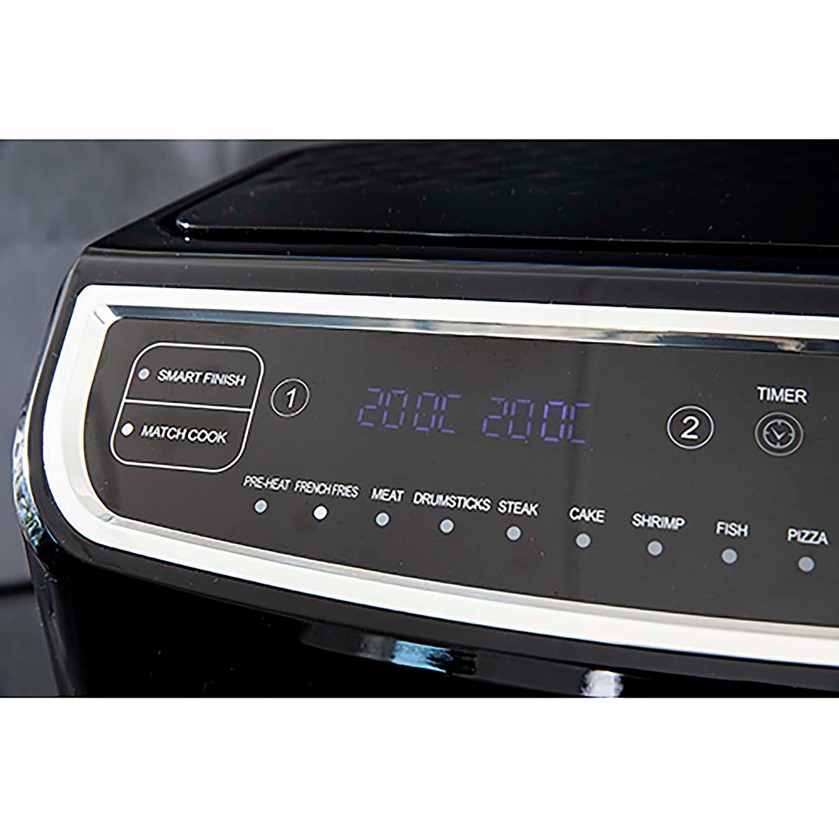 GASTRONOMA Heißluftfritteuse 18290003, 2400 W, Umluftsystem, 2 Garkörbe, Smart Finish Programm für fettfreies Kochen