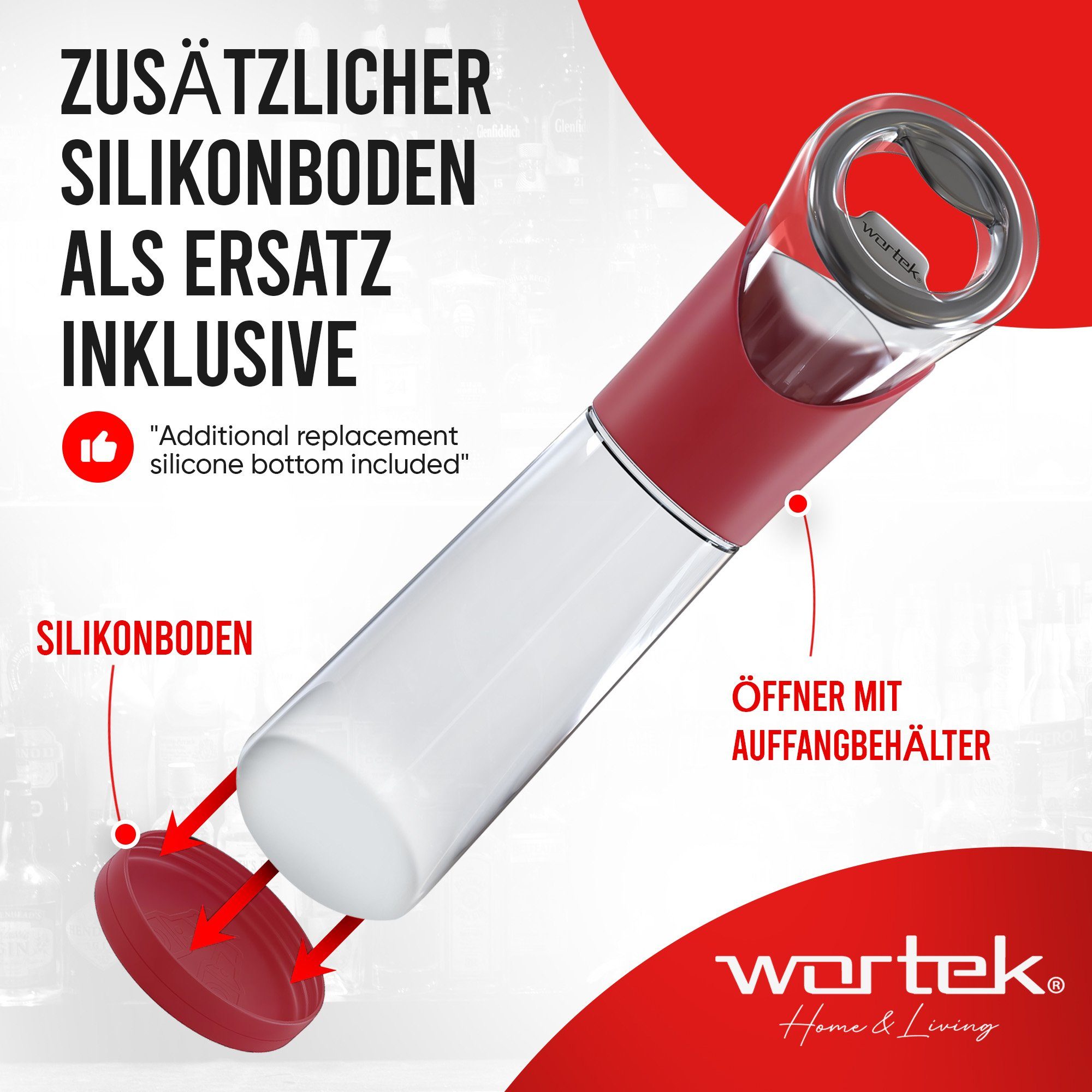 wortek Flaschenöffner Getränkeöffner mit Auffangbehälter Bieröffner (Set, 2-tlg), Geschenk für Männer und Bierliebhaber Biergeschenk – Bild 3 von 5