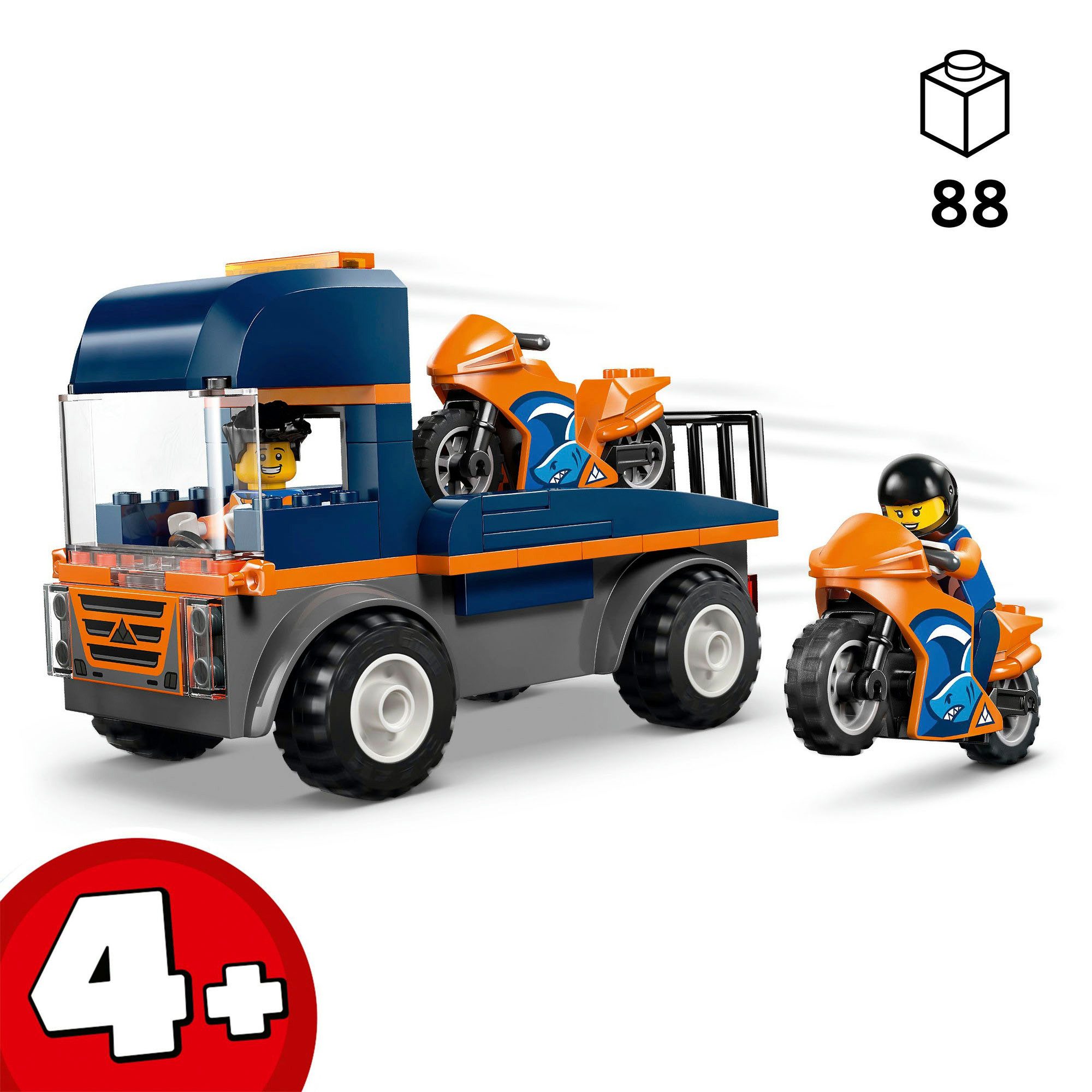 LEGO® Motorradtransporter (60491), LEGO City Konstruktionsspielsteine, (88 St), Made in Europe