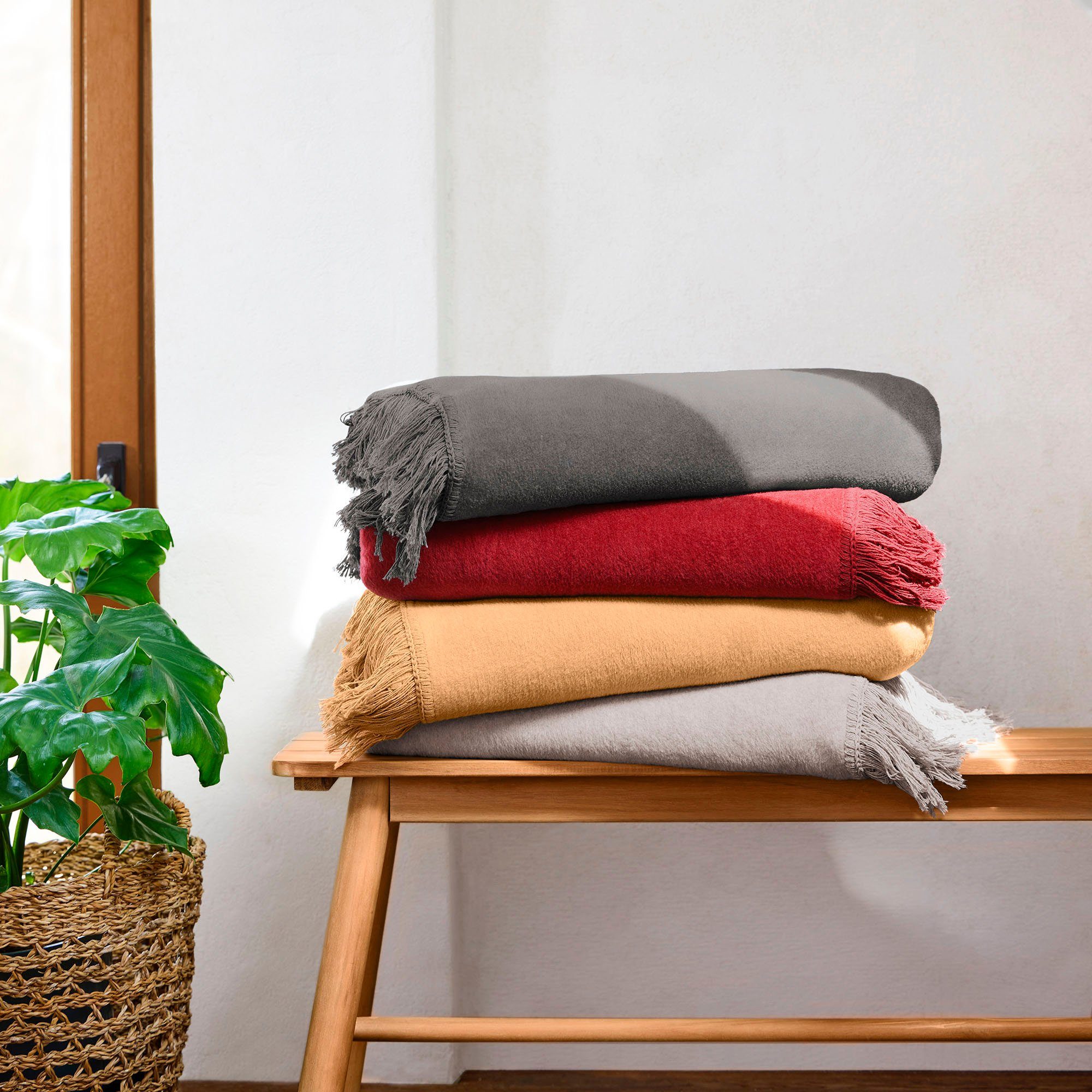 Wohndecke Uni Decke Luxus 2, IBENA, günstig online kaufen