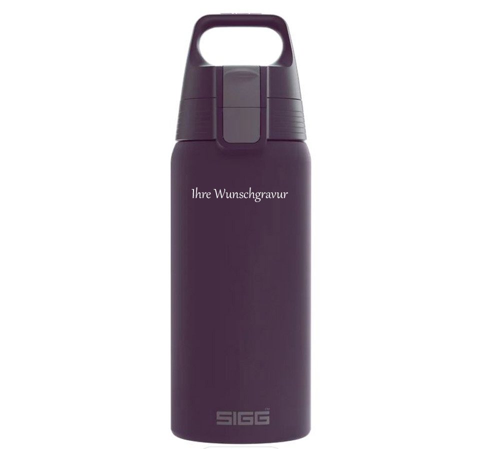 Sigg Isolierflasche Shield Therm ONE isolierte Edelstahltrinkflasche 0,5 Liter, mit Ihrer persönlichen Wunschgravur