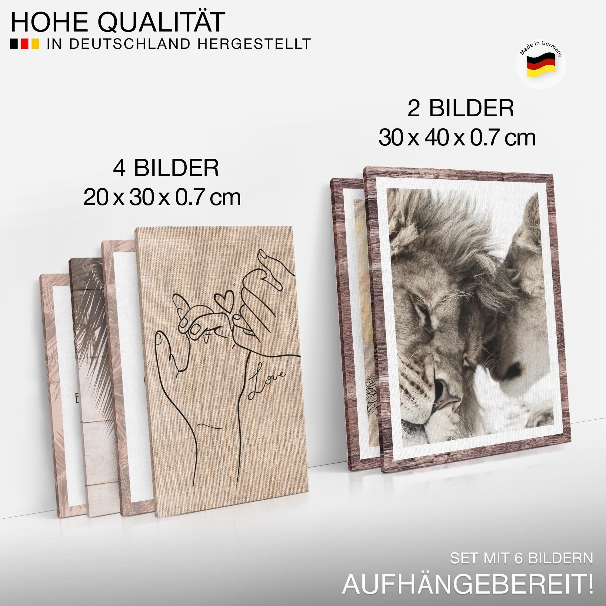 Novart Wandbild Wandbilder Küche Kaffee Gewürze AUFHÄNGFERTIG 90 x 80 cm Küchenbilder, Löwe (6 St)