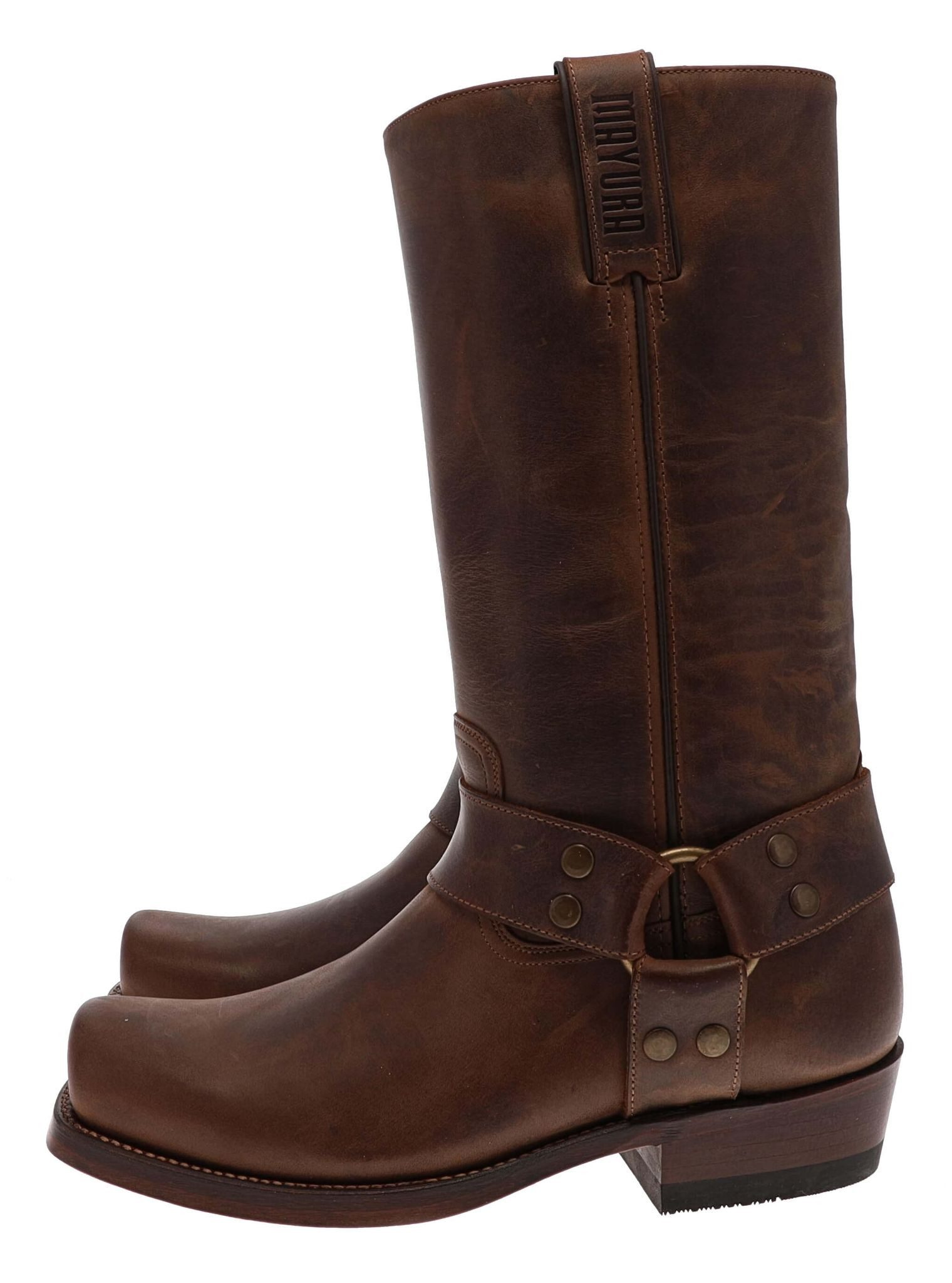 Mayura Boots MB001 Bikerstiefel Braun Bikerboots Rahmengenäht