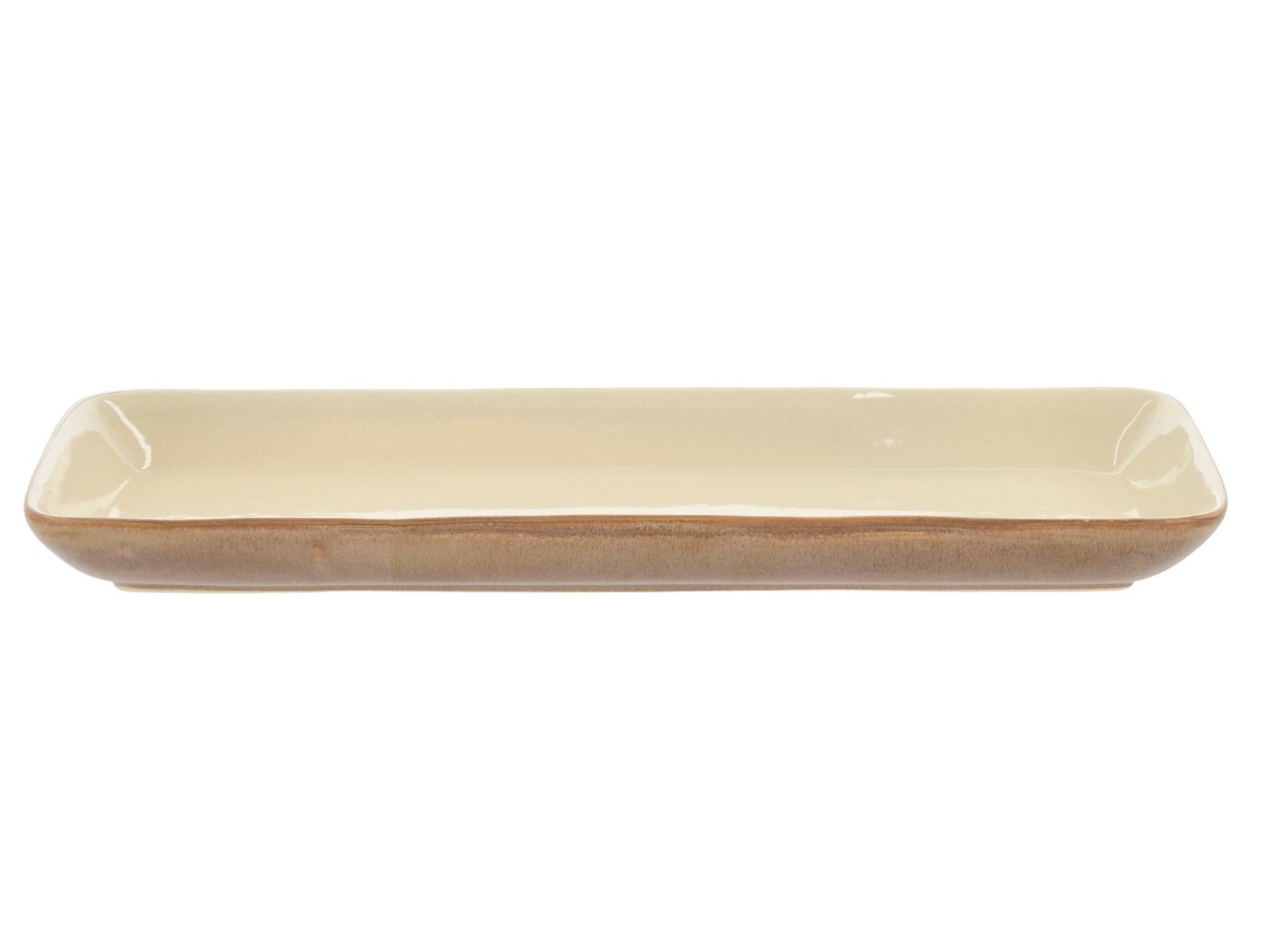 Bitz Servierplatte Servierplatte Wood/Sand 38 x 14 cm, Steinzeug, (Servierplatte)