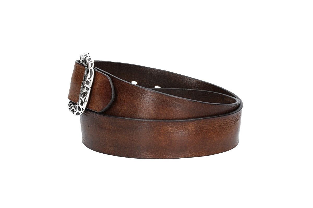 Leder Bazlen Ledergürtel in Cognac 40mm mit Schmuck-Vollschließe (LB1161B40K-660, 1-St) sehr weiches Vollrindleder