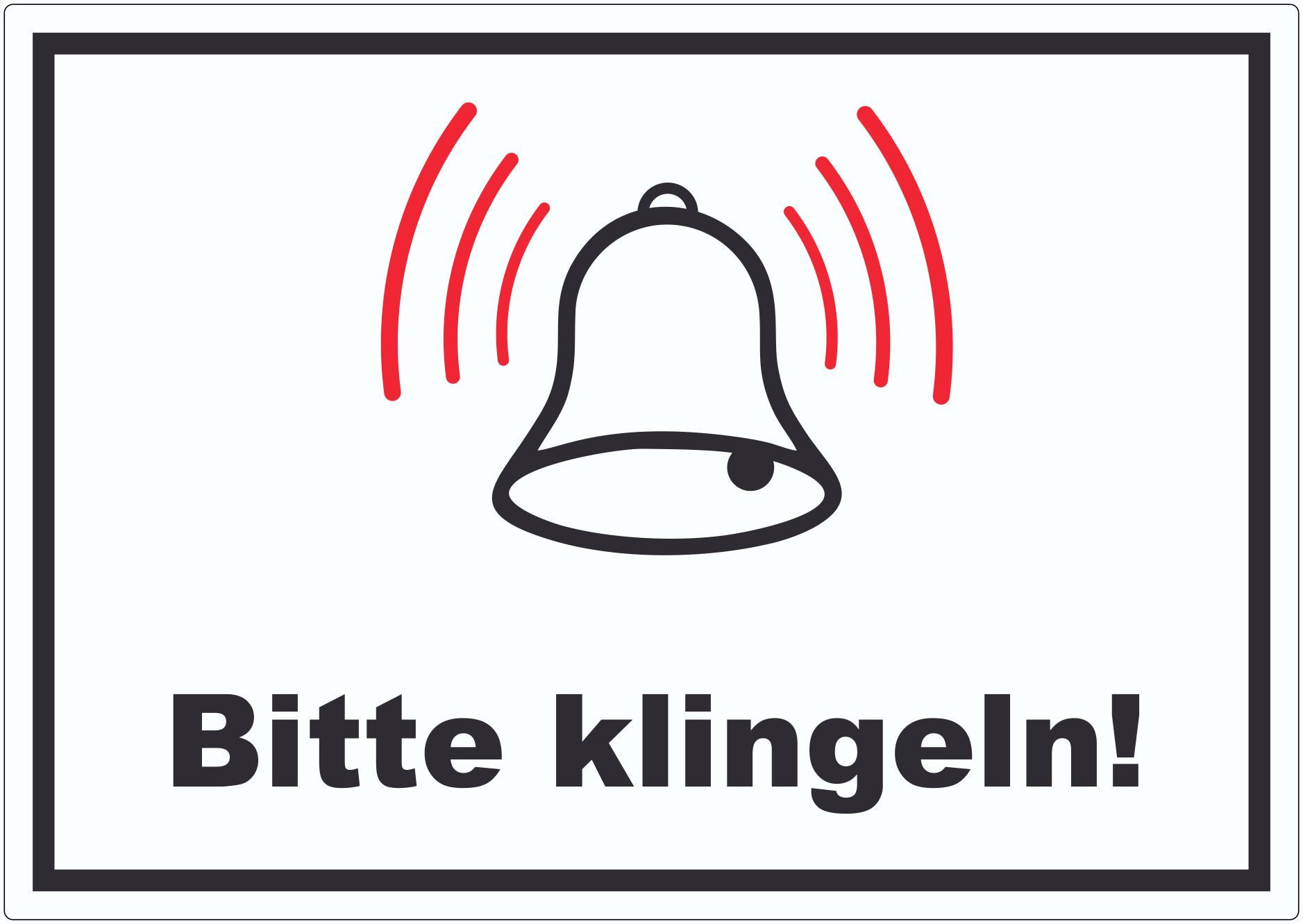 HB-Druck Aufkleber Bitte klingeln Aufkleber, wetterfest, UV-beständig, kratzfest