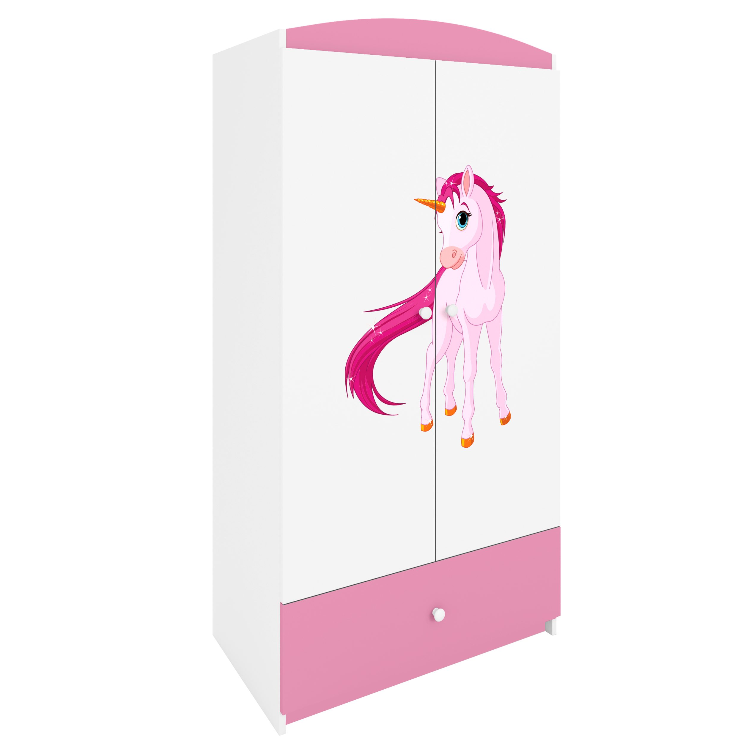 Raumhirsch Furniture Kinderkleiderschrank Babydreams Drehtürenschrank Kleiderschrank Einhorn Hellrosa