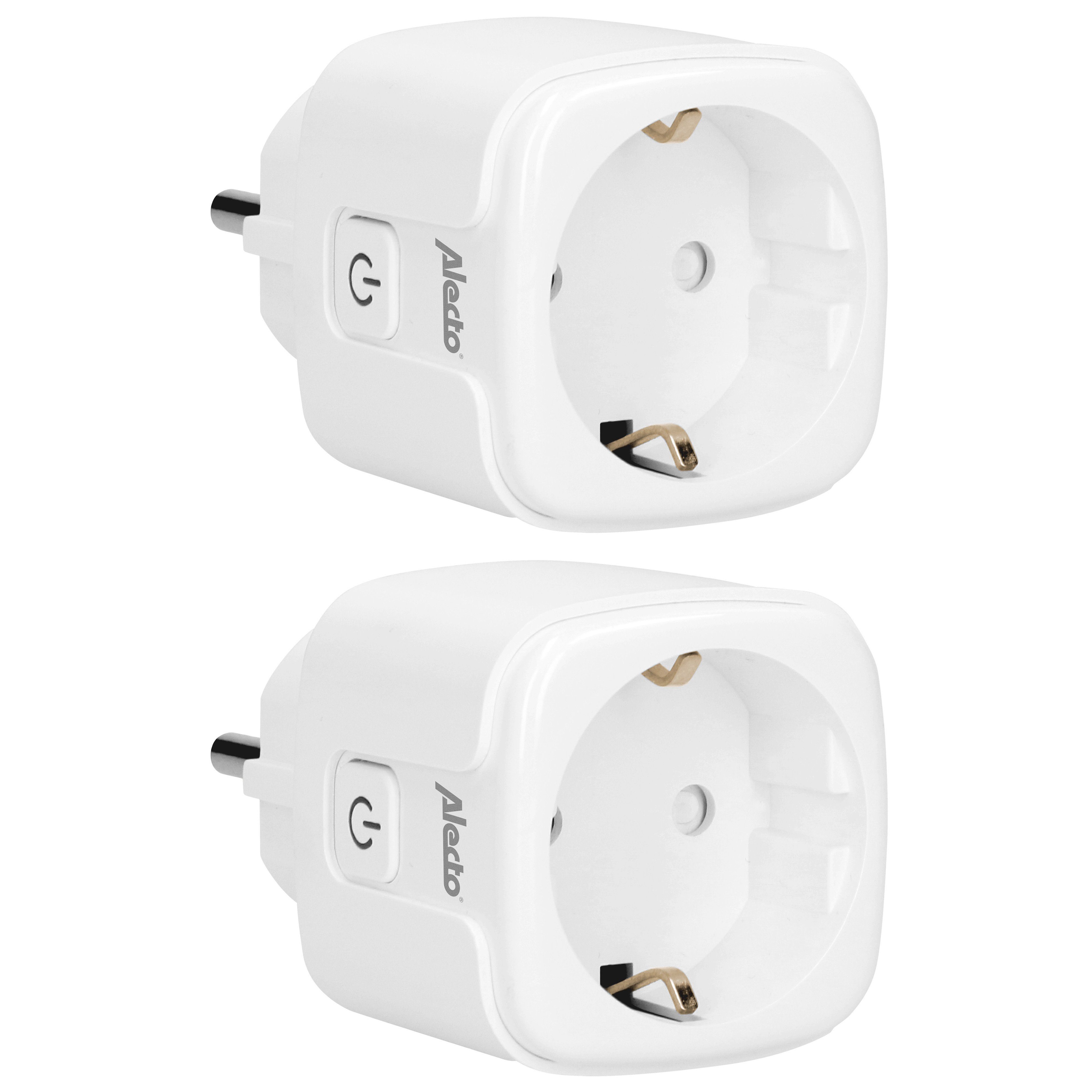 Alecto WLAN-Steckdose SMART-PLUG10 DUO, 2-St., 3680W, 16A, WLAN-Steckdose, Smart-Home Steuerung, Kurzschlussschutz