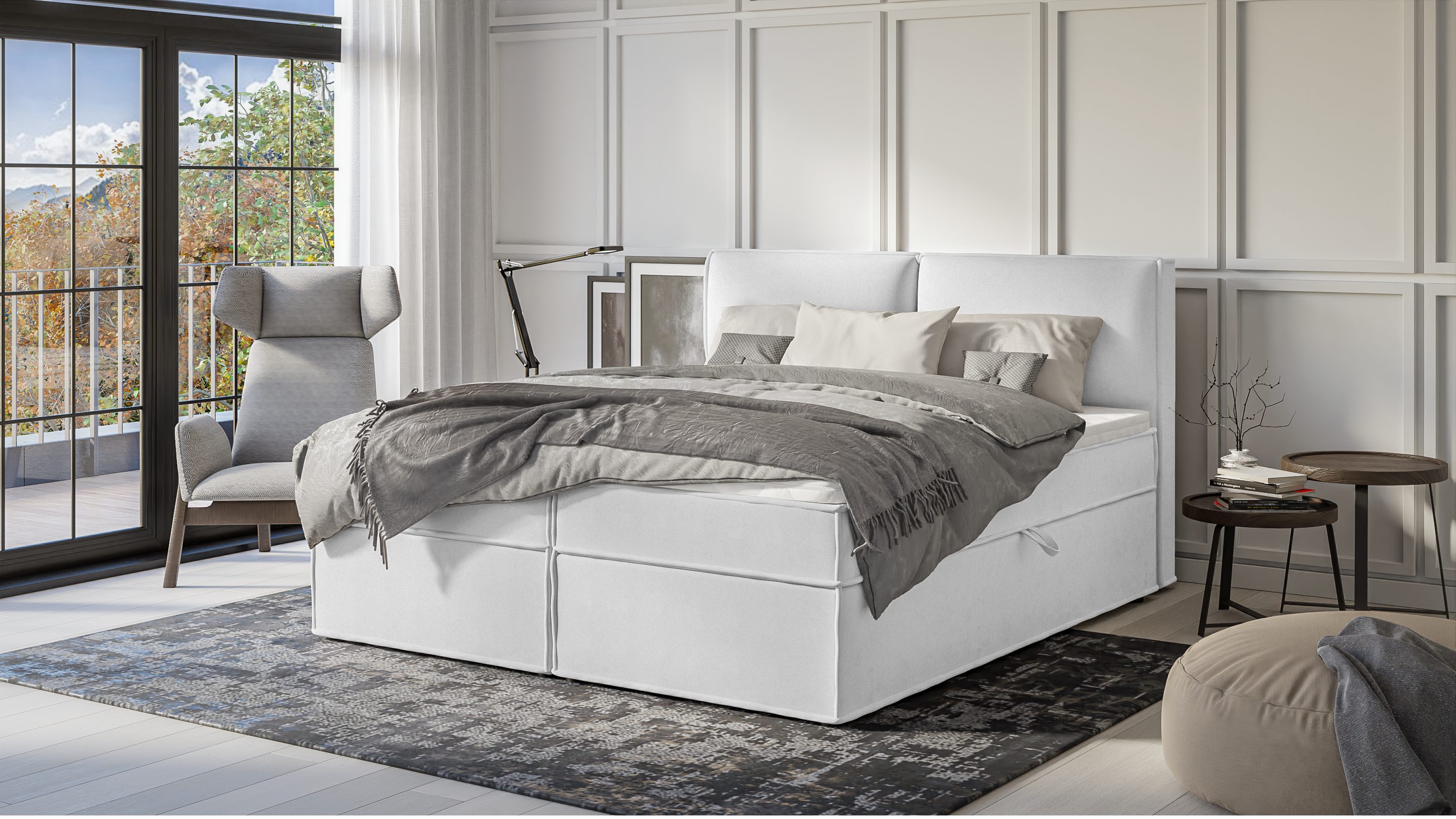 S-Style Möbel Boxspringbett Plaza mit Topper günstig online kaufen