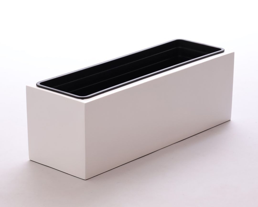 Elegant Einrichten Pflanzkübel Fiberglas rechteckig 61x21x20 hochglanz weiß (1 St)