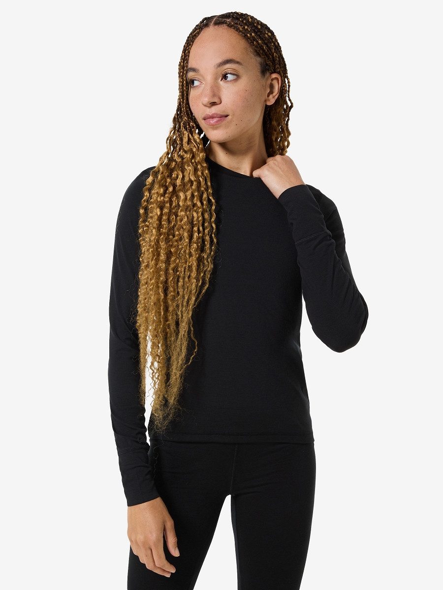 SUPER.NATURAL Funktionsshirt für Damen, Merino W LUX BASE LS bietet luxeriöse Optik und Komfort