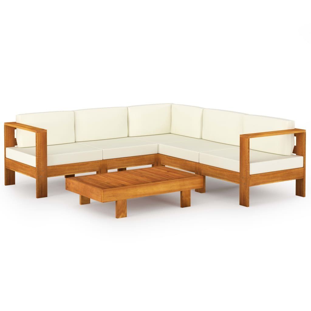 furnicato Gartenlounge-Set 6-tlg. Garten-Lounge-Set mit Kissen 100x60 cm Akazienholz, (1-tlg)