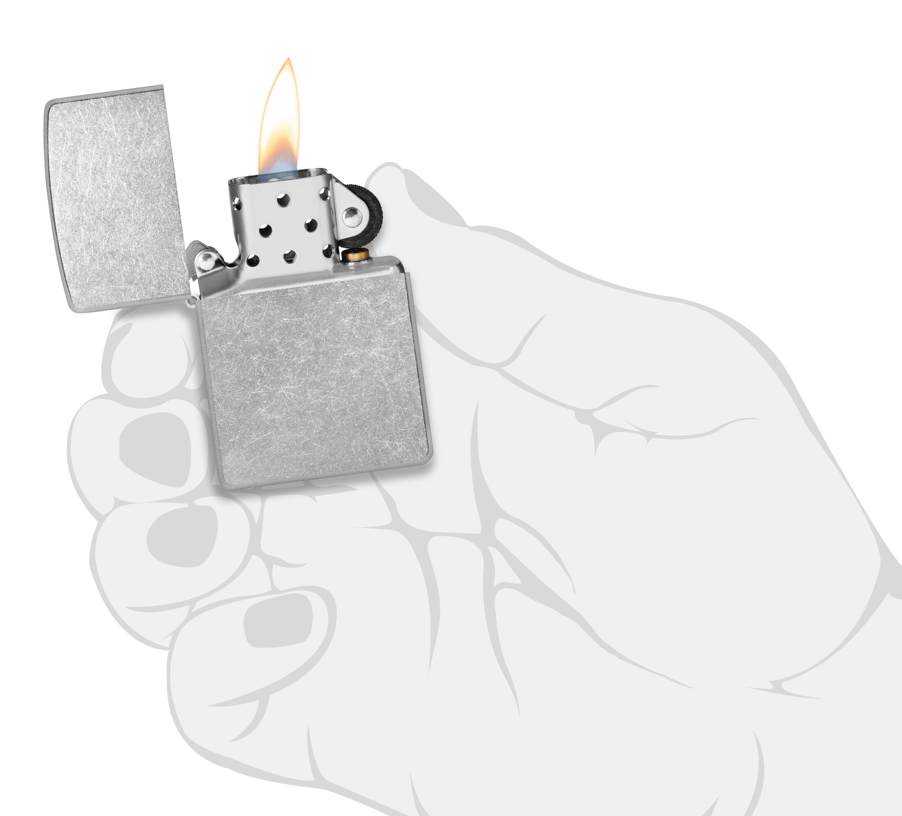 Zippo Feuerzeuge Zippo Sturmfeuerzeug - Base Model - Nachfüllbar Windfest Geschenkbox – Bild 5 von 5