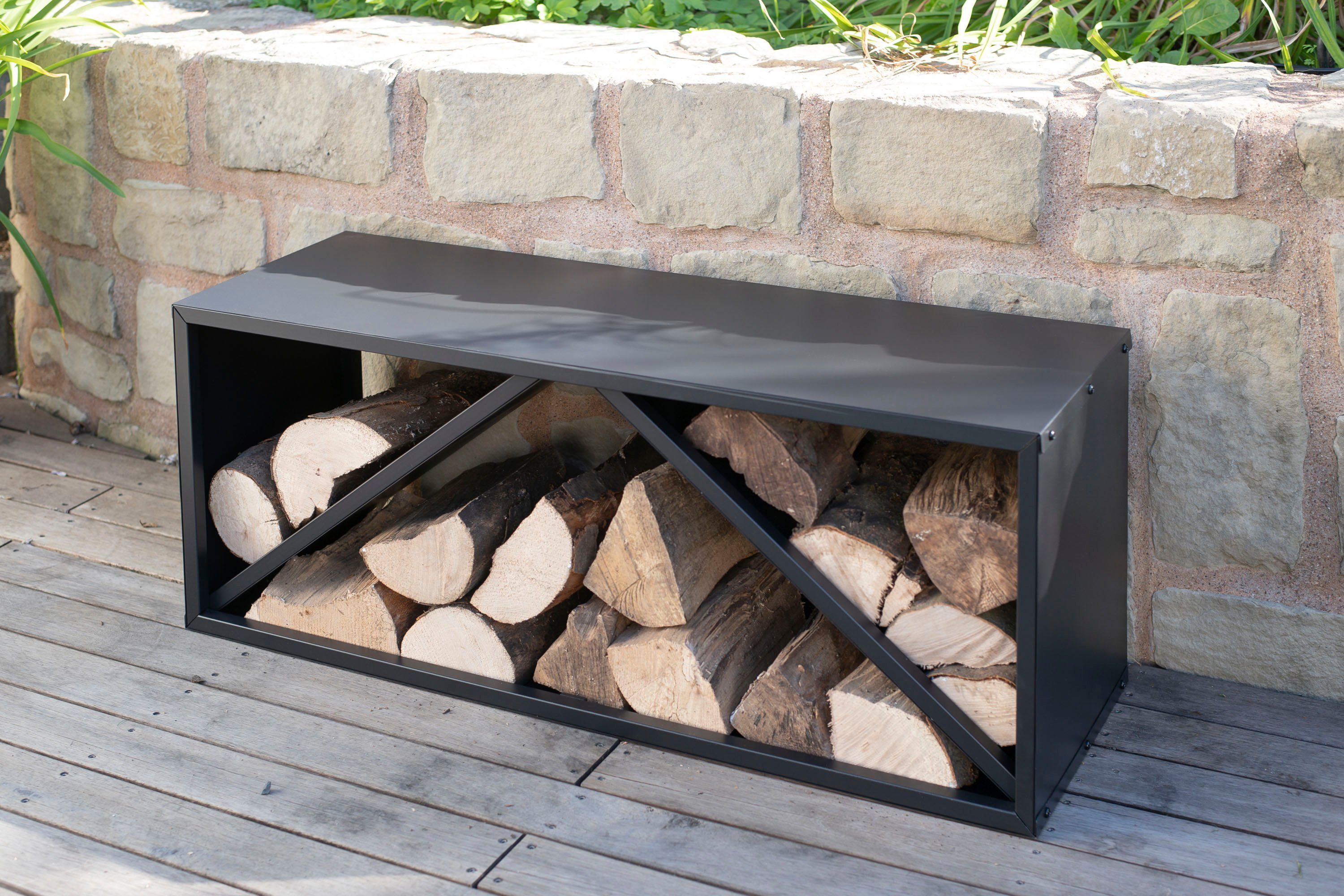 WESTMANN Kaminholzregal, BxTxH:35x104x40 cm, mit beschichtetem Stahlrahmen