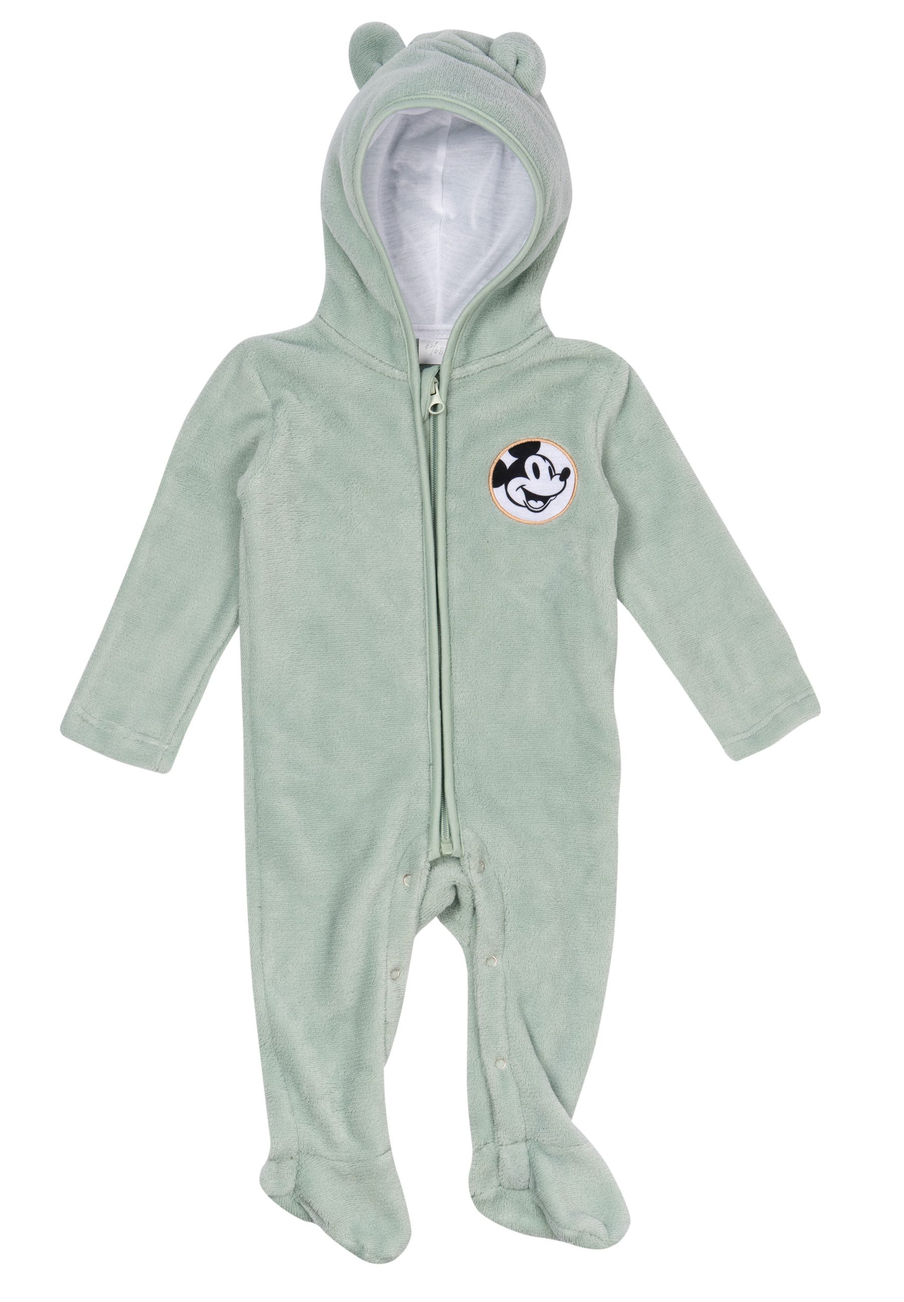 United Labels® Overall Disney Mickey Mouse Fleece Overall Kapuze Strampler Onesie Jumpsuit