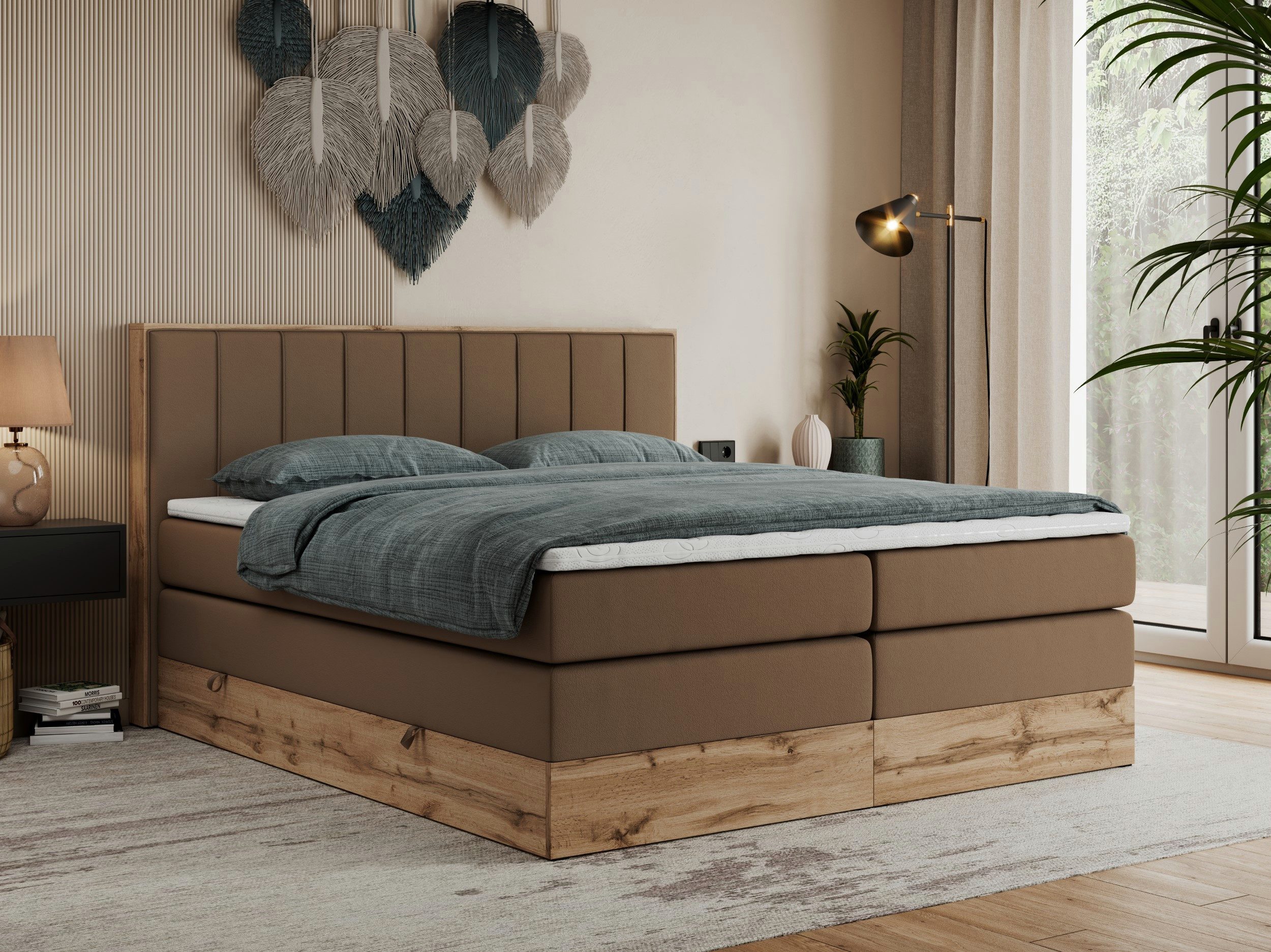 MKS MÖBEL Boxspringbett BELLISSIMO KING (Topper günstig online kaufen