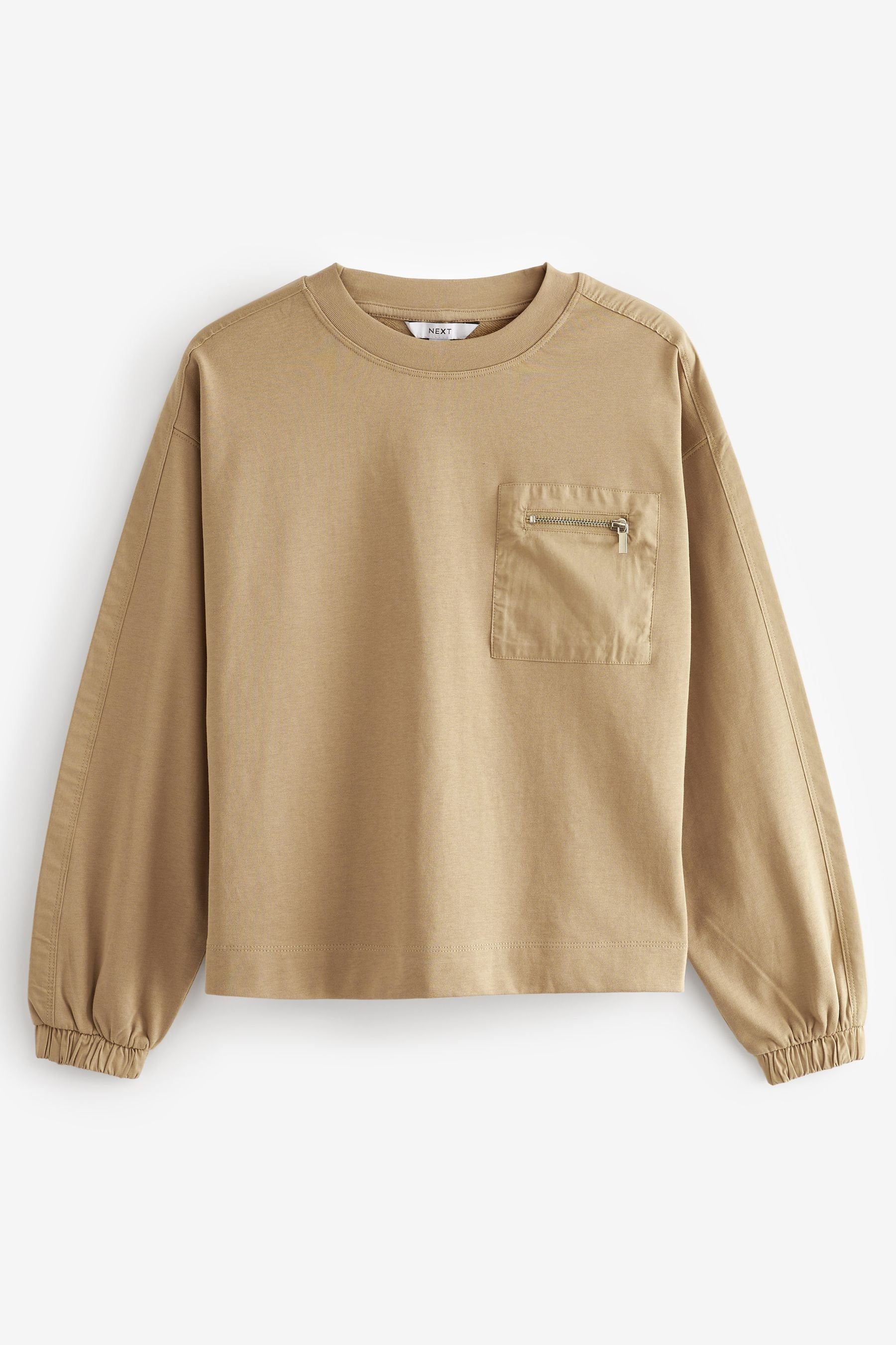 Next Sweatshirt ​​​​​​Langarm-Sweatshirt überschnittene Schultern (1-tlg) Neutral