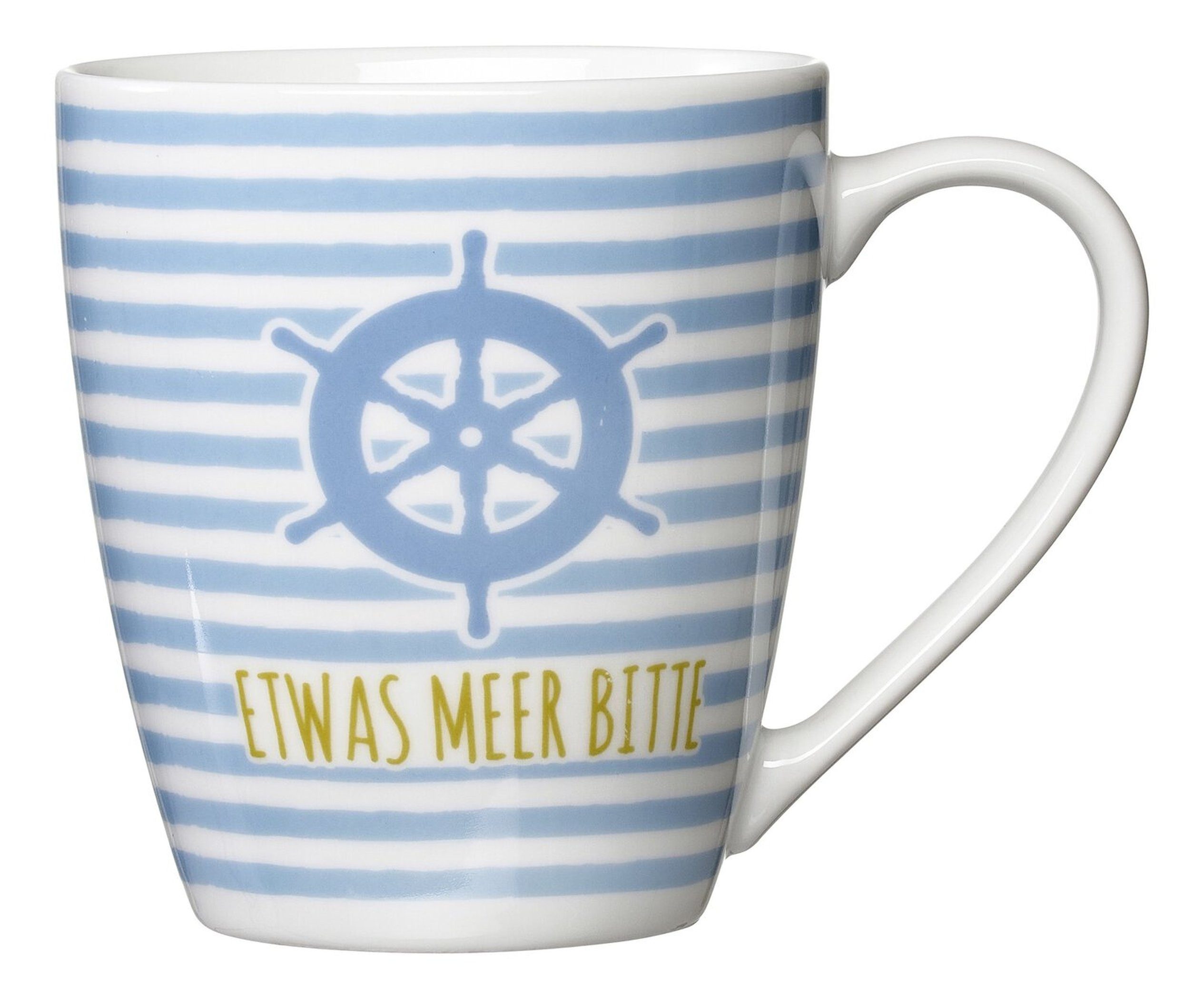Ritzenhoff & Breker Becher Ritzenhoff Ahoi Kaffeebecher Etwas Meer Blau 360ml Porzellan, 1-tlg., Porzellan