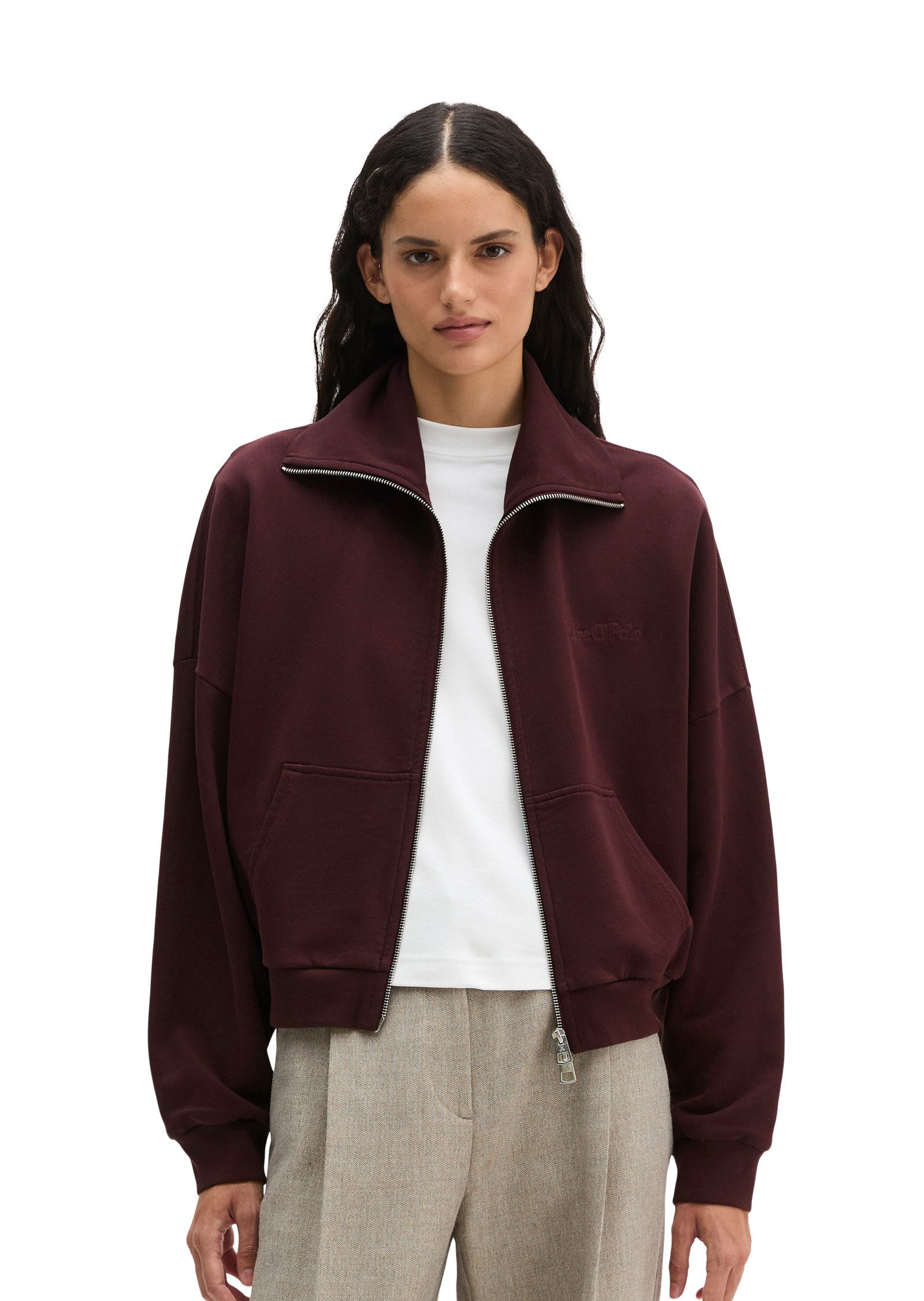 Marc O'Polo Sweatjacke mit recycelter Baumwolle