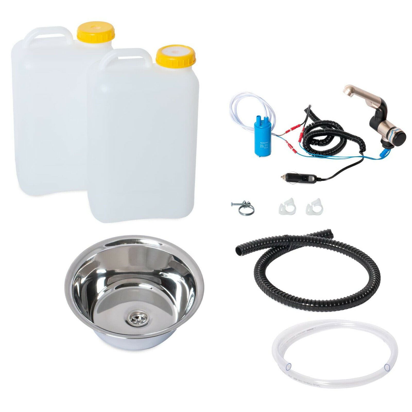 ad-ideen Waschbecken 12V Camping Spüle Bausatz 32cm 19L Transit