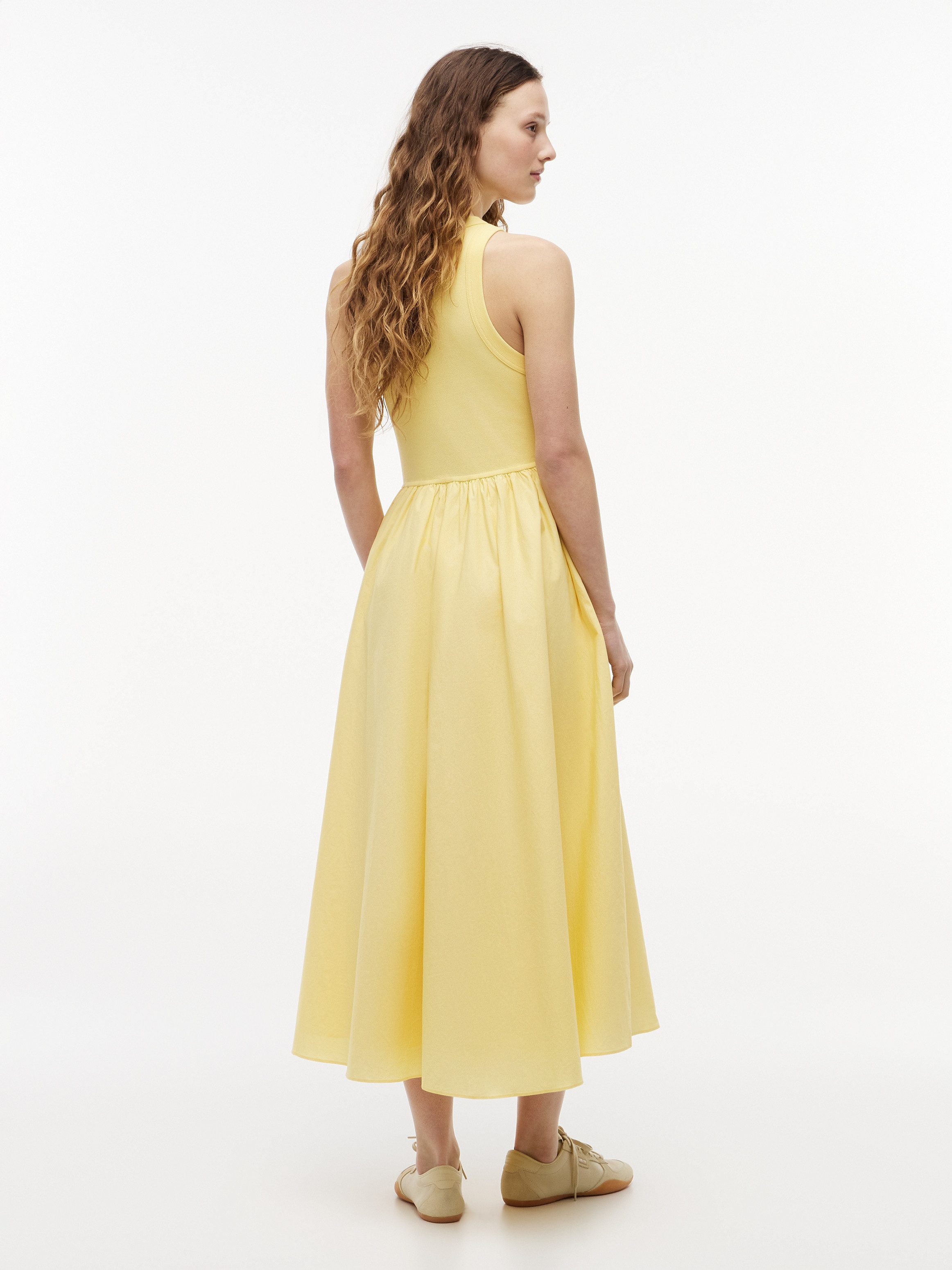 Tommy Jeans Sommerkleid TJW RIB POPLIN TANK DRESS EXT Baumwolle, figurbetont, Oberteil in gerippter Struktur