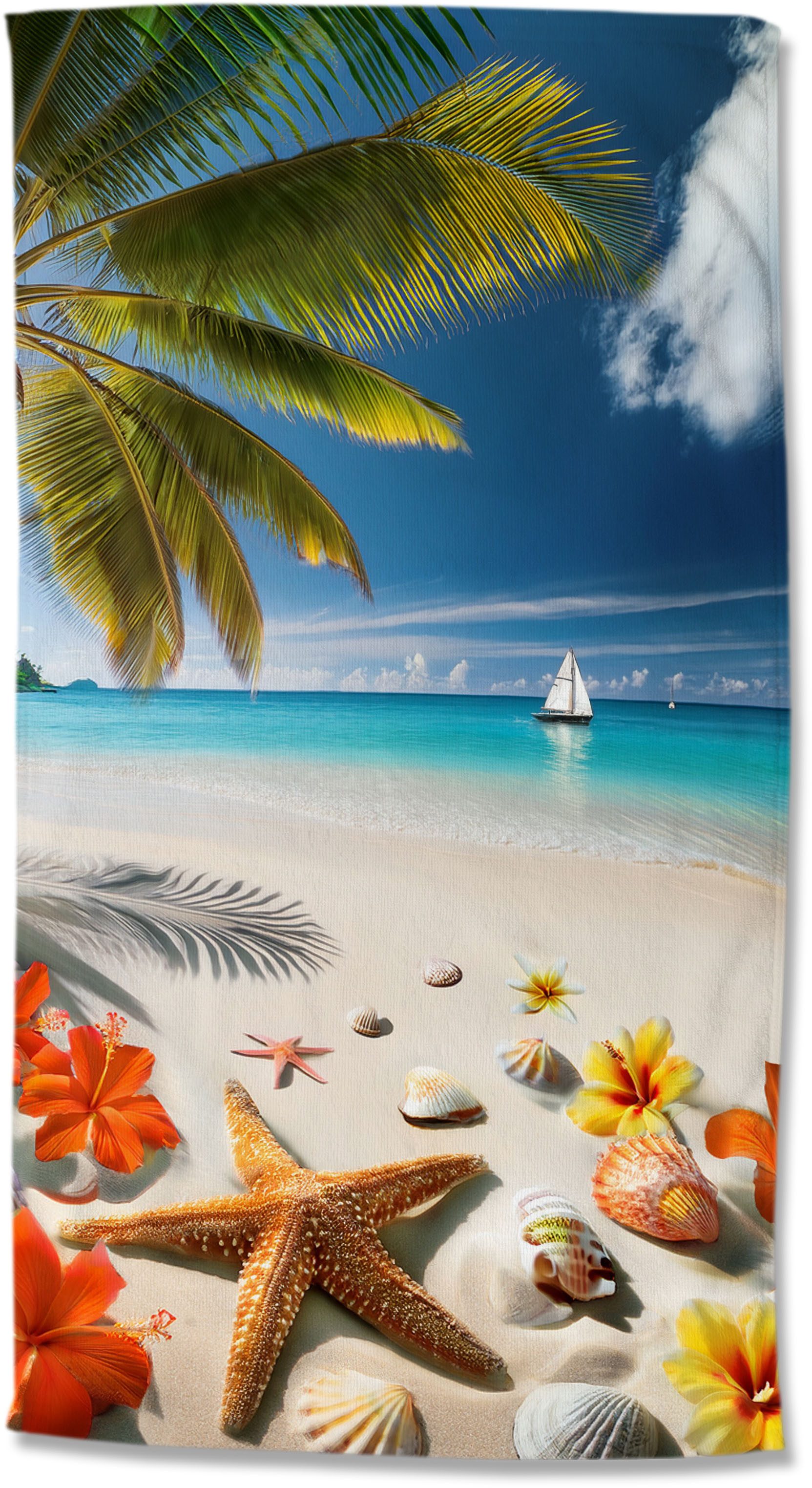 good morning Strandtuch Havana, Velours (Packung, 1-St), Mikrofaser, Velours, Strandtuch, saugfähig, 100x180, tropisch, strand